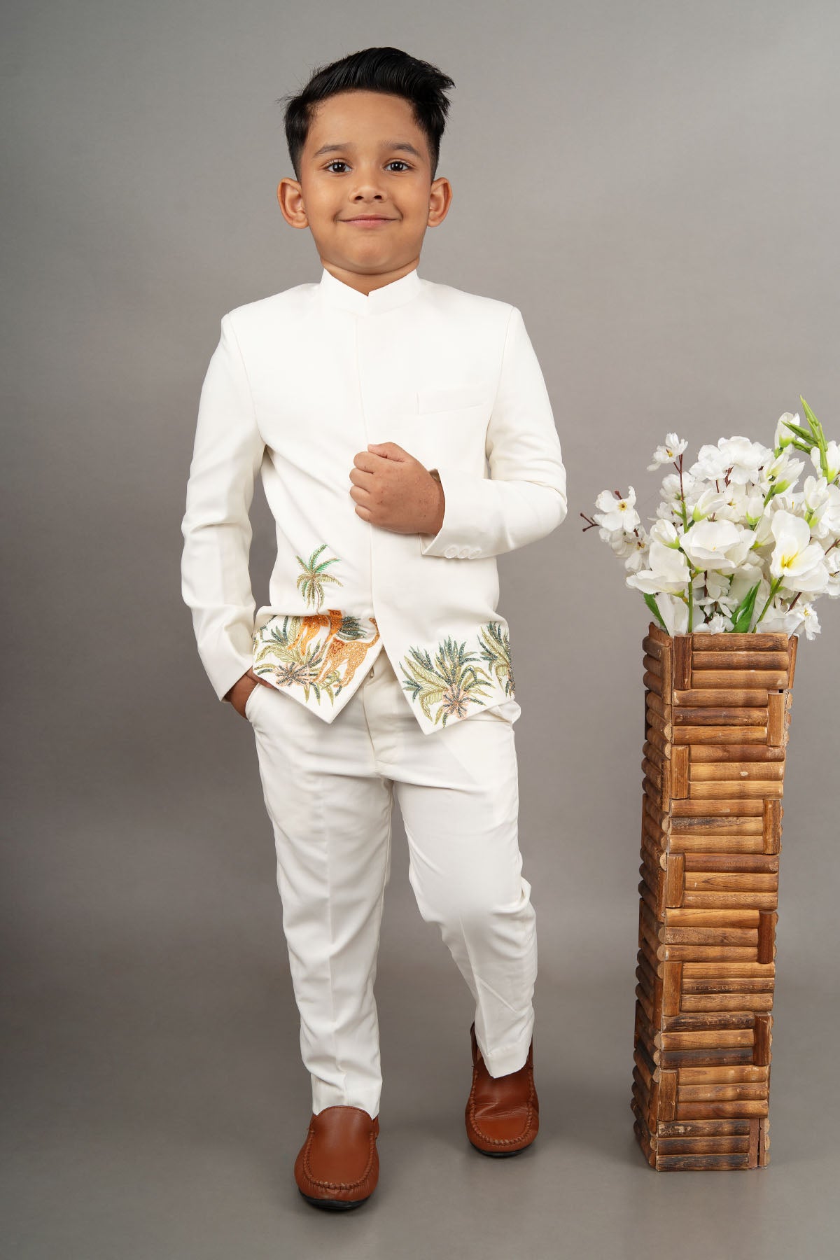 Ivory Embroidery Bandgala Set