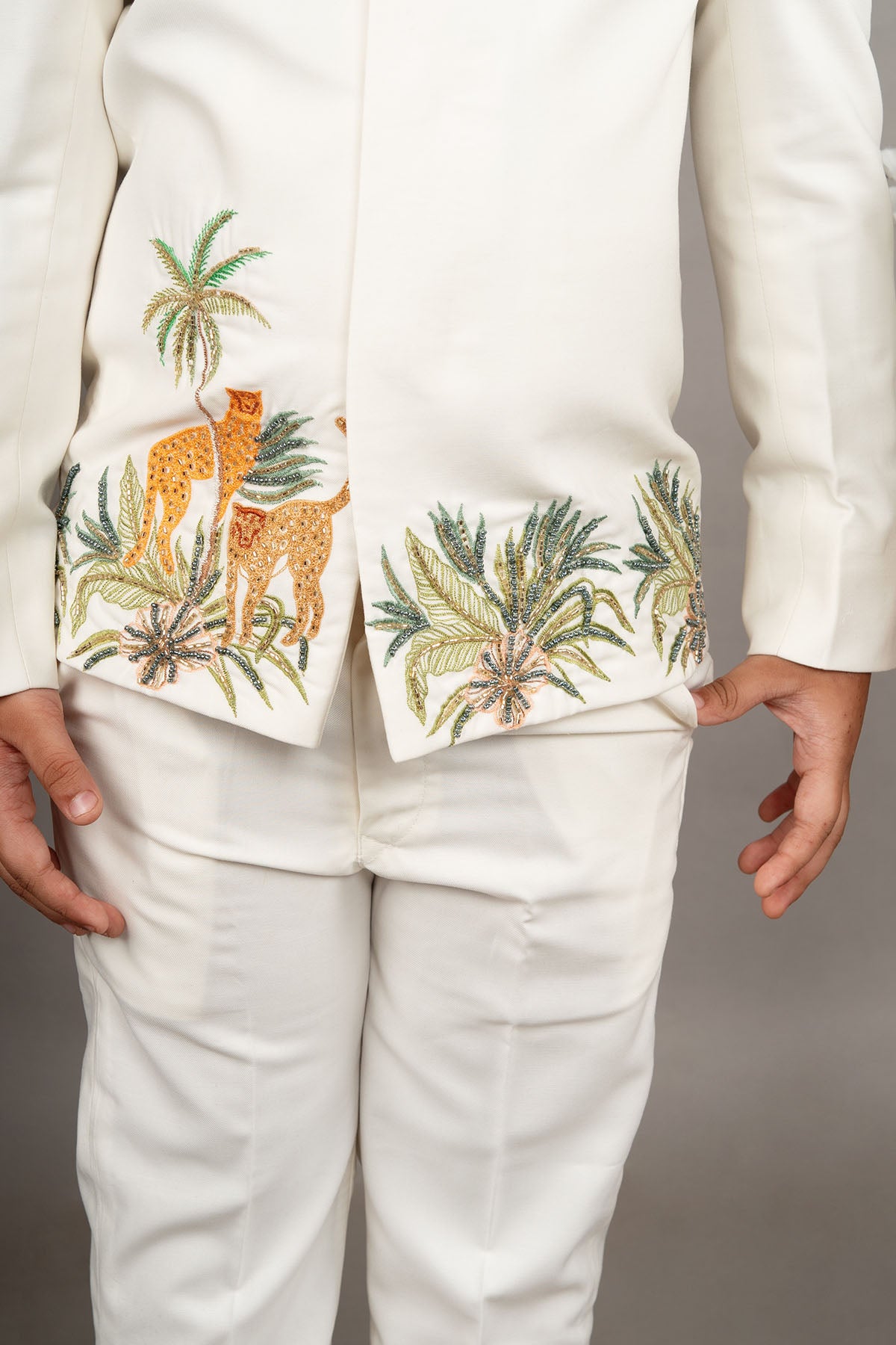 Ivory Embroidery Bandgala Set