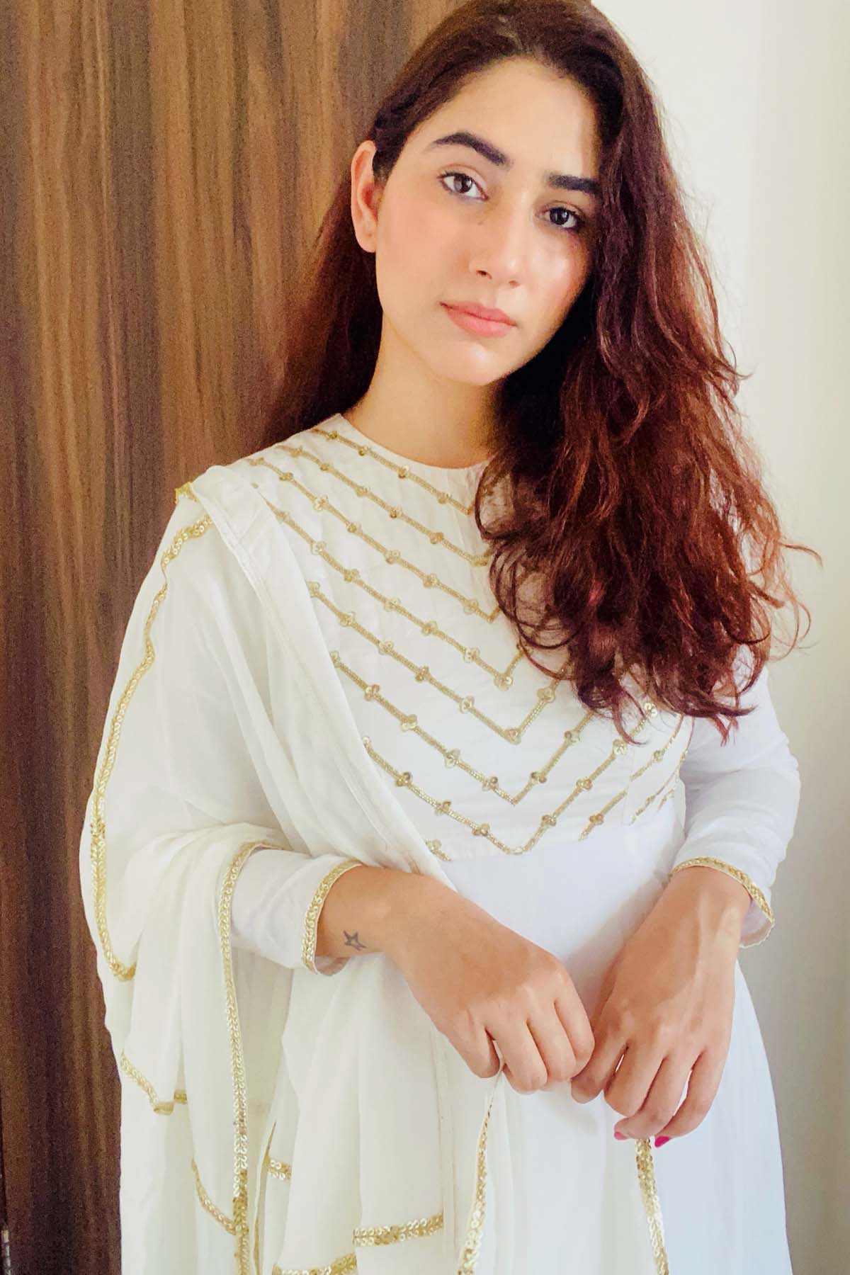 Ivory Flare Asymmetric Kurta Set