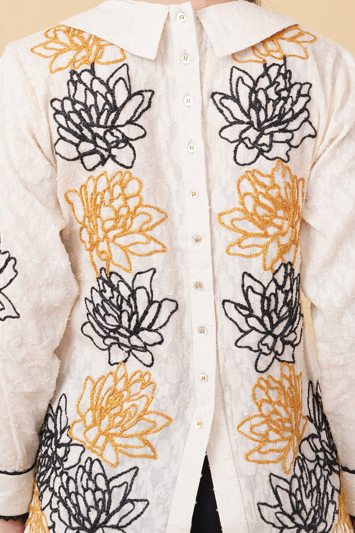 Ivory Floral Embroidered Top