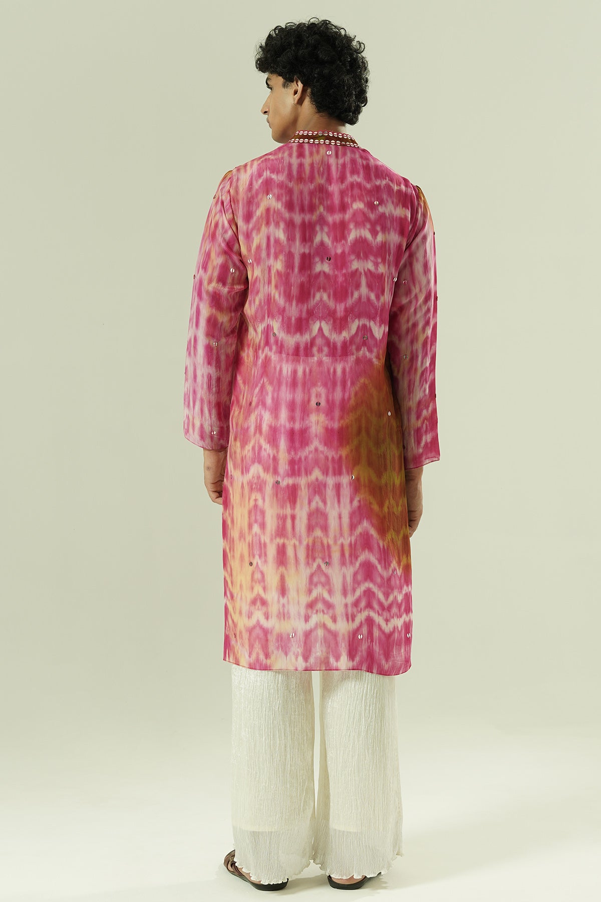 Pink & Ivory Tie Dye Kurta Set