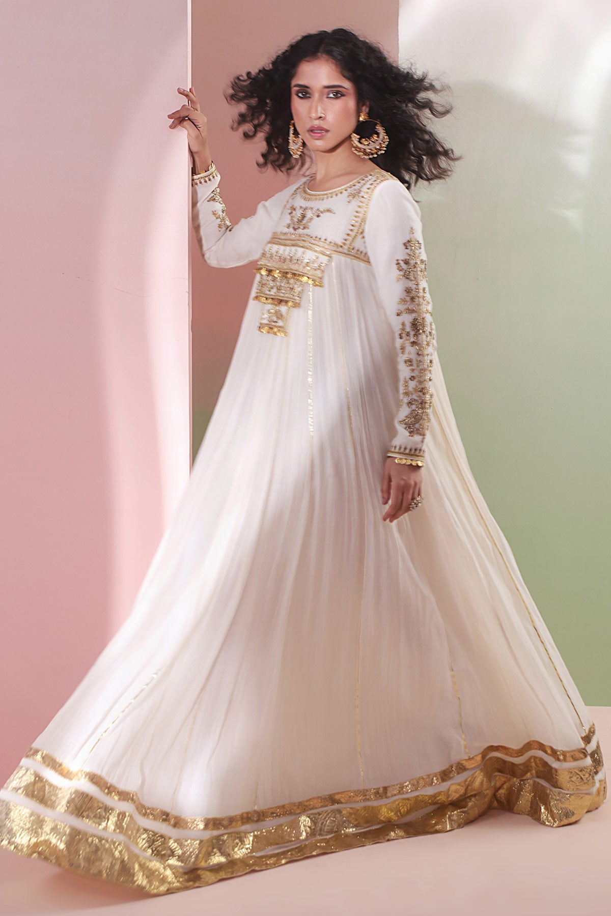 Ivory Gota Detailing Aanarkali