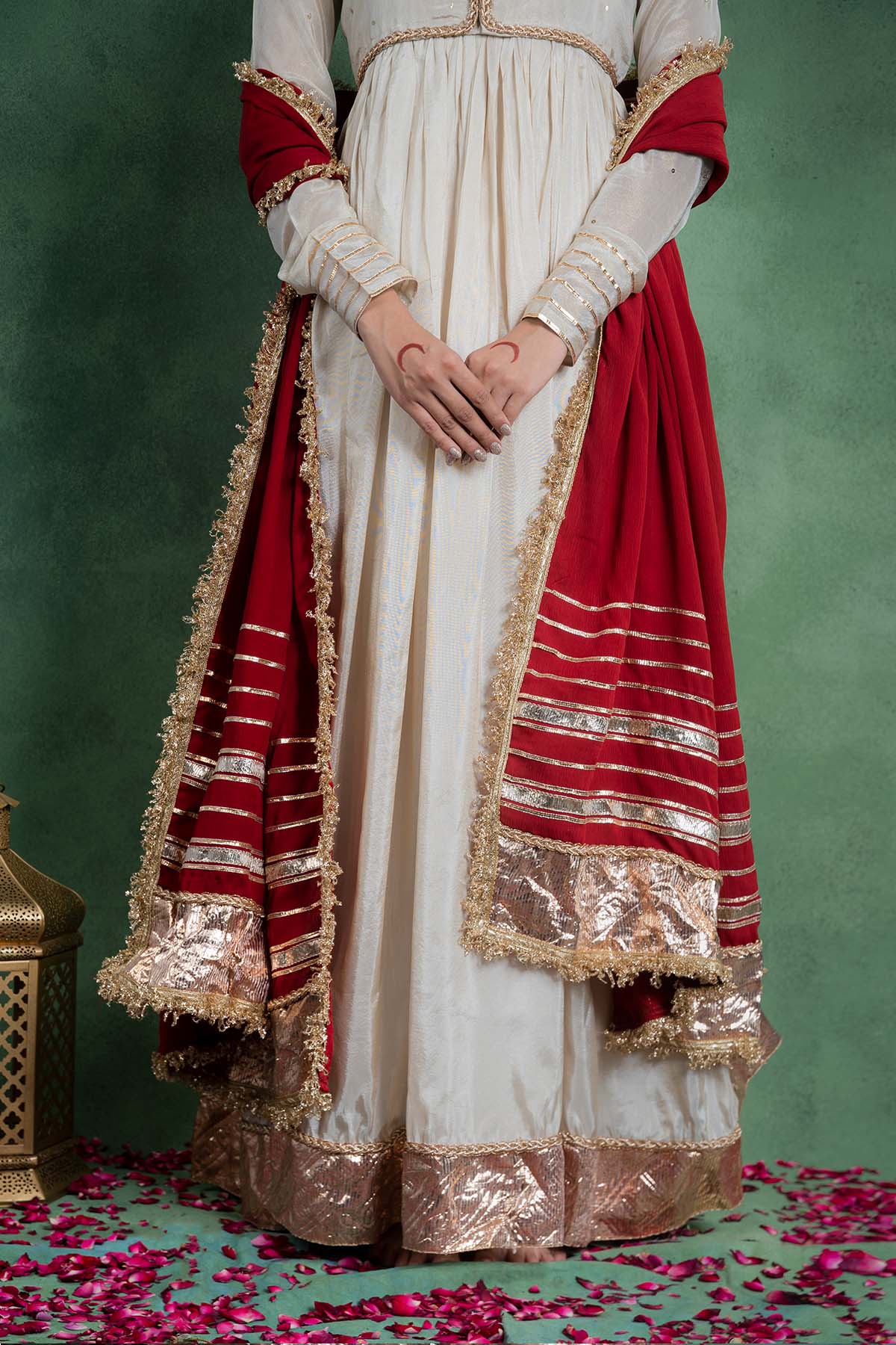 Ivory Gotawork Anarkali Set