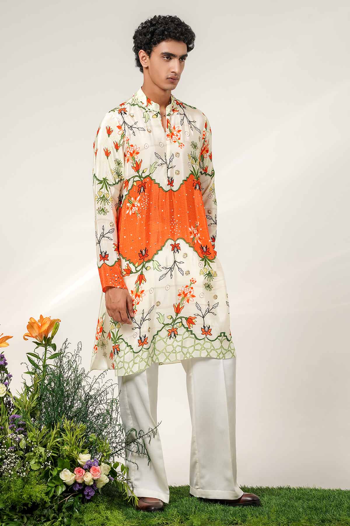 Ivory Gul Printed Kurta & Pants