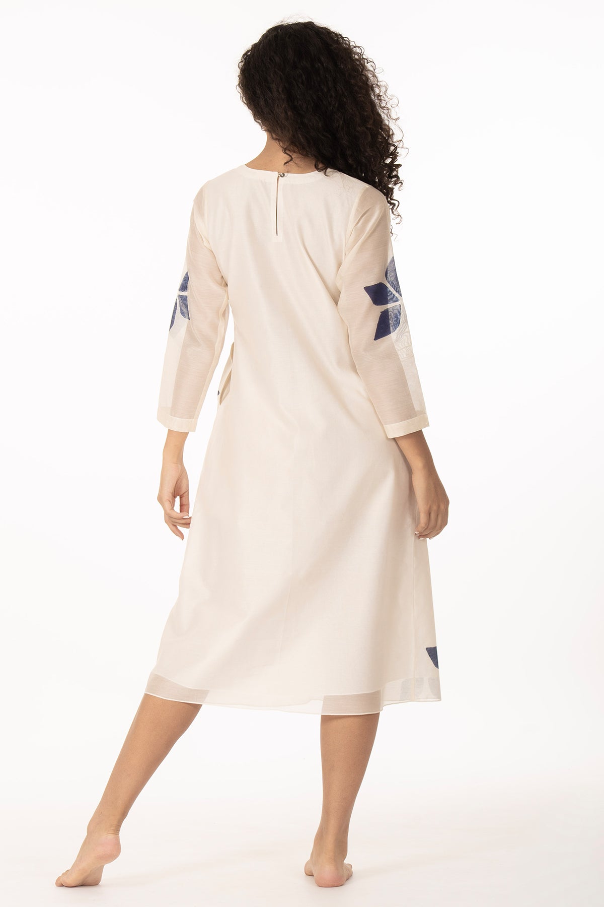 Ivory Hand Block Printed Dress