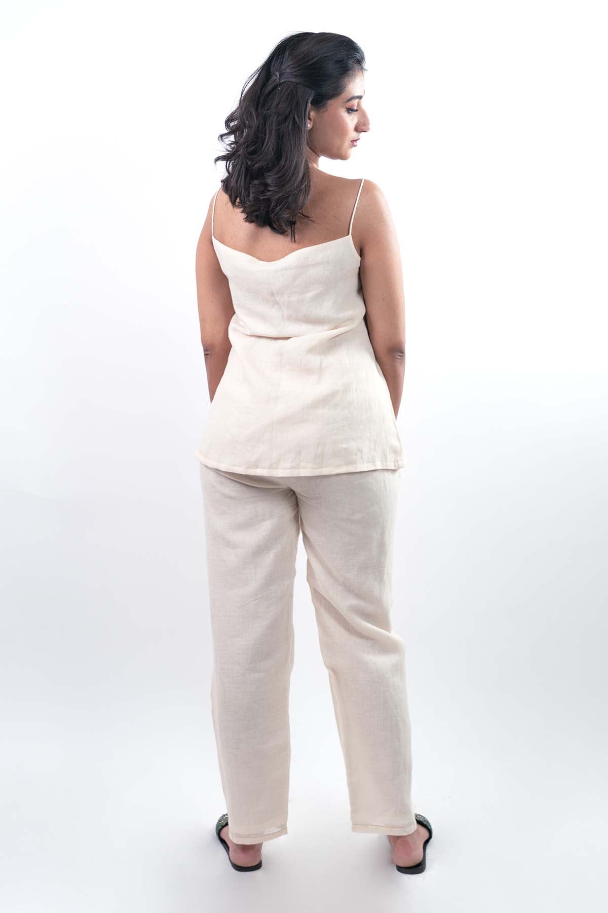 Ivory Hand Embroidered Pants Set