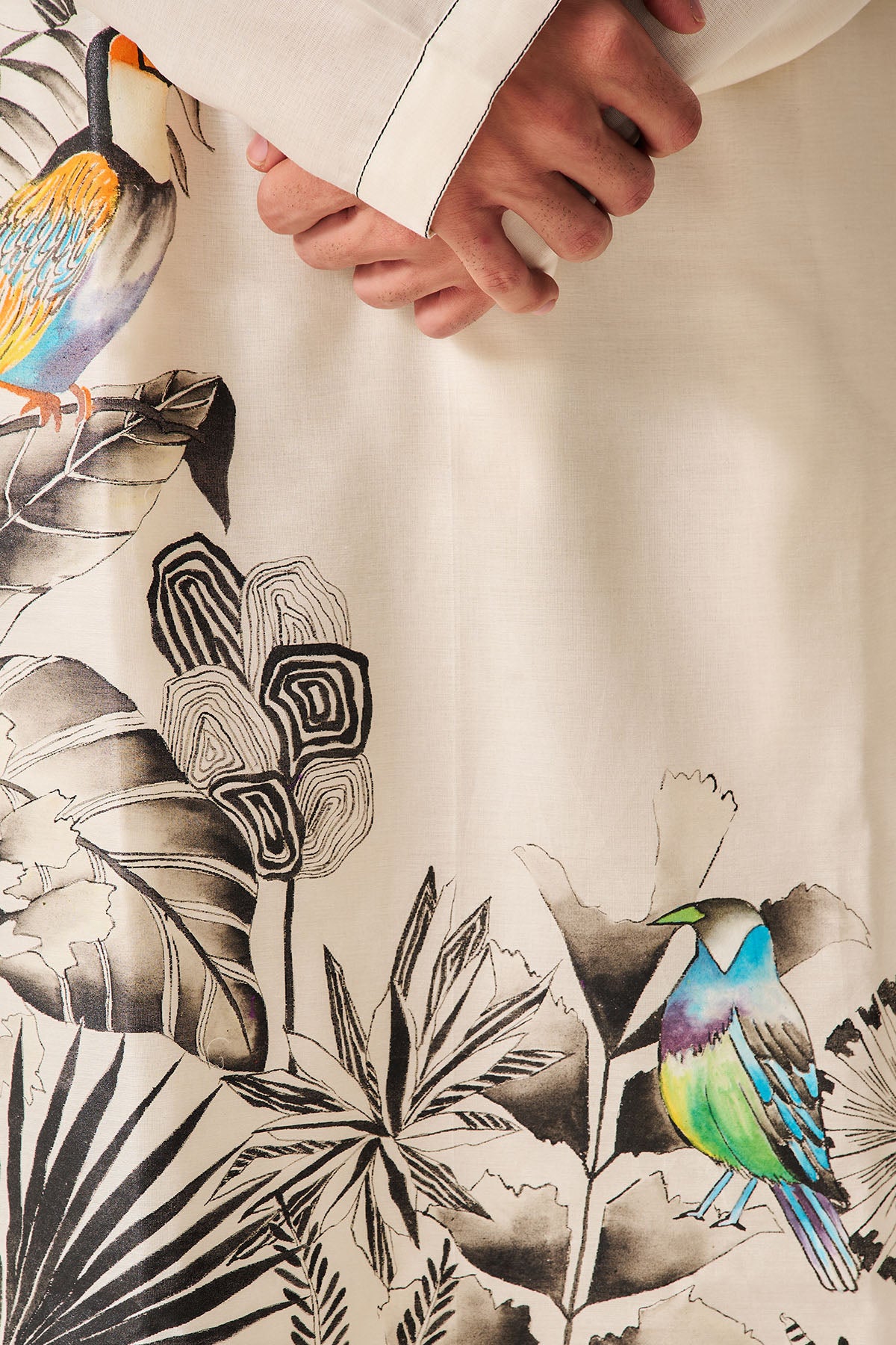 Ivory Hand Paint Kurta & Pants