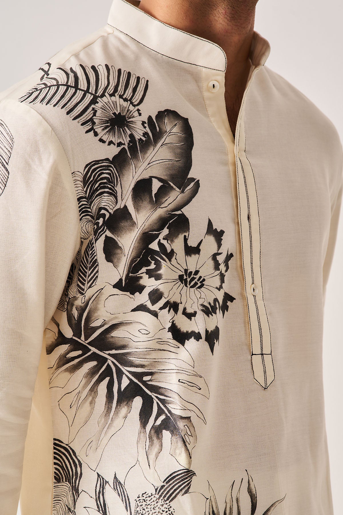 Ivory Hand Paint Kurta & Pants