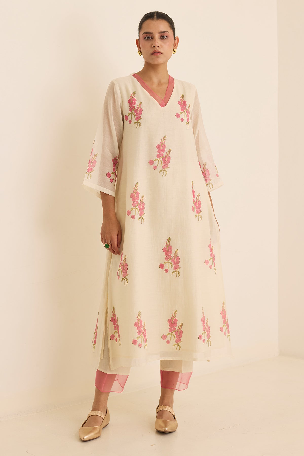 Ivory Handblock Print Kurta Set