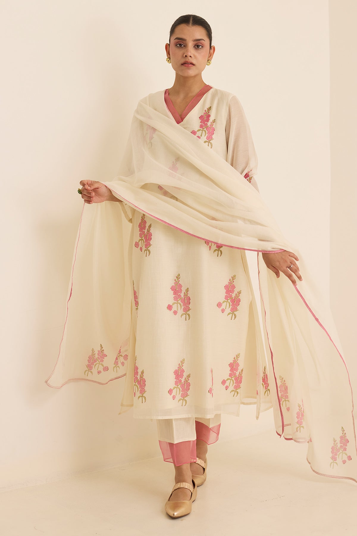 Ivory Handblock Print Kurta Set