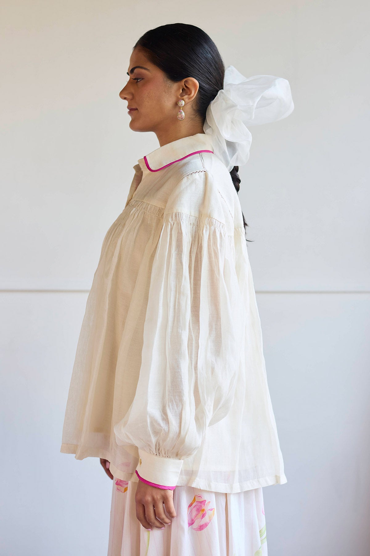 Ivory Handwoven Chanderi Shirt