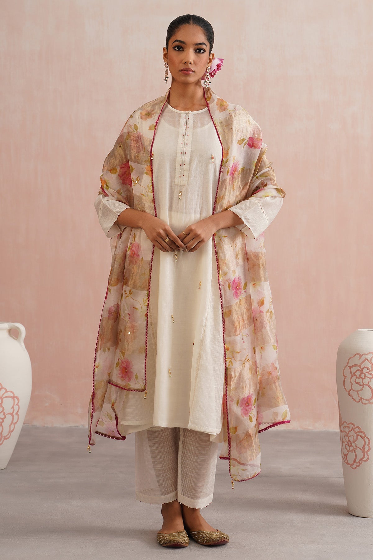 Buy Ivory Jewels Work Kurta Set for women online available at Scrollnshops 