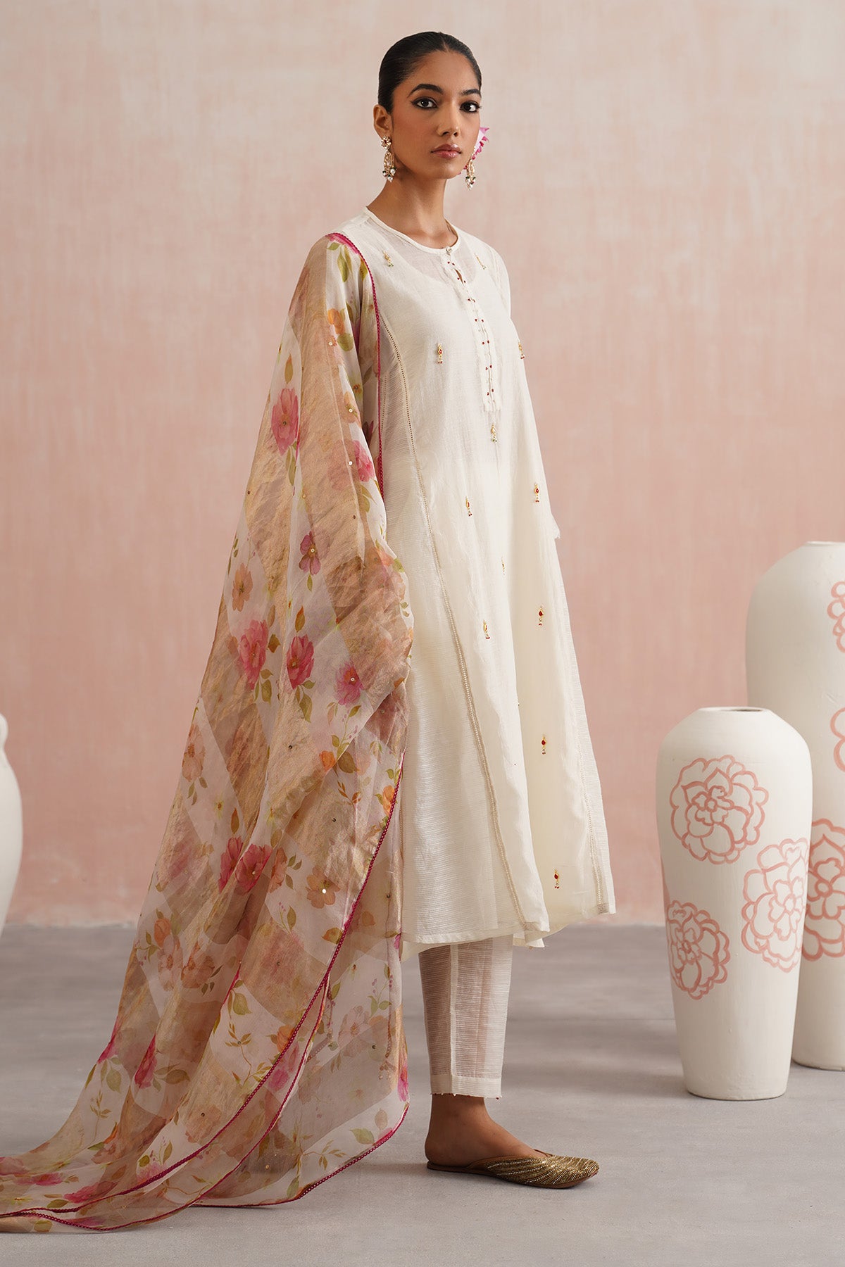 Ivory Jewels Work Kurta Set