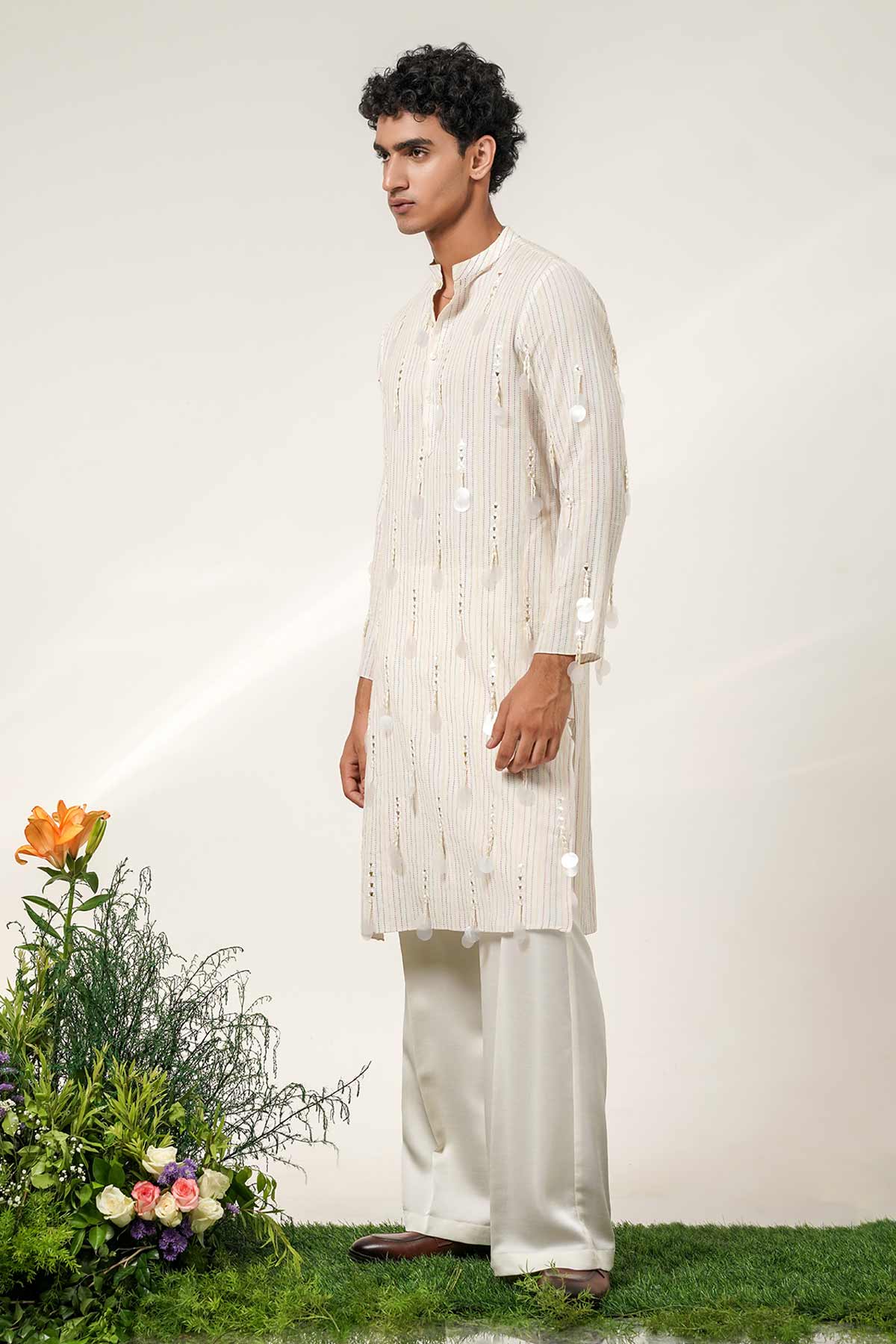 Ivory Katha Mirror Kurta & Pant