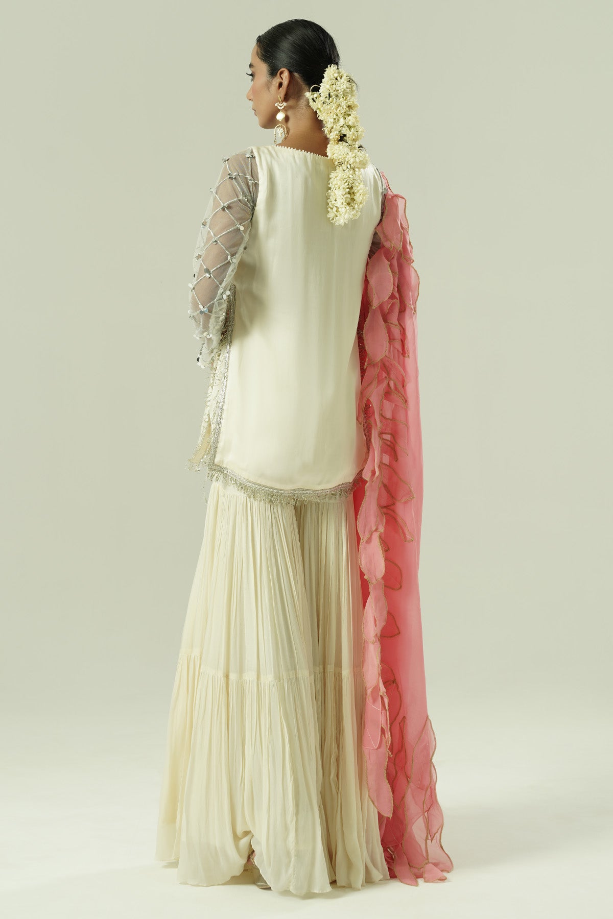 Ivory Leaflet Patch Kurta Set