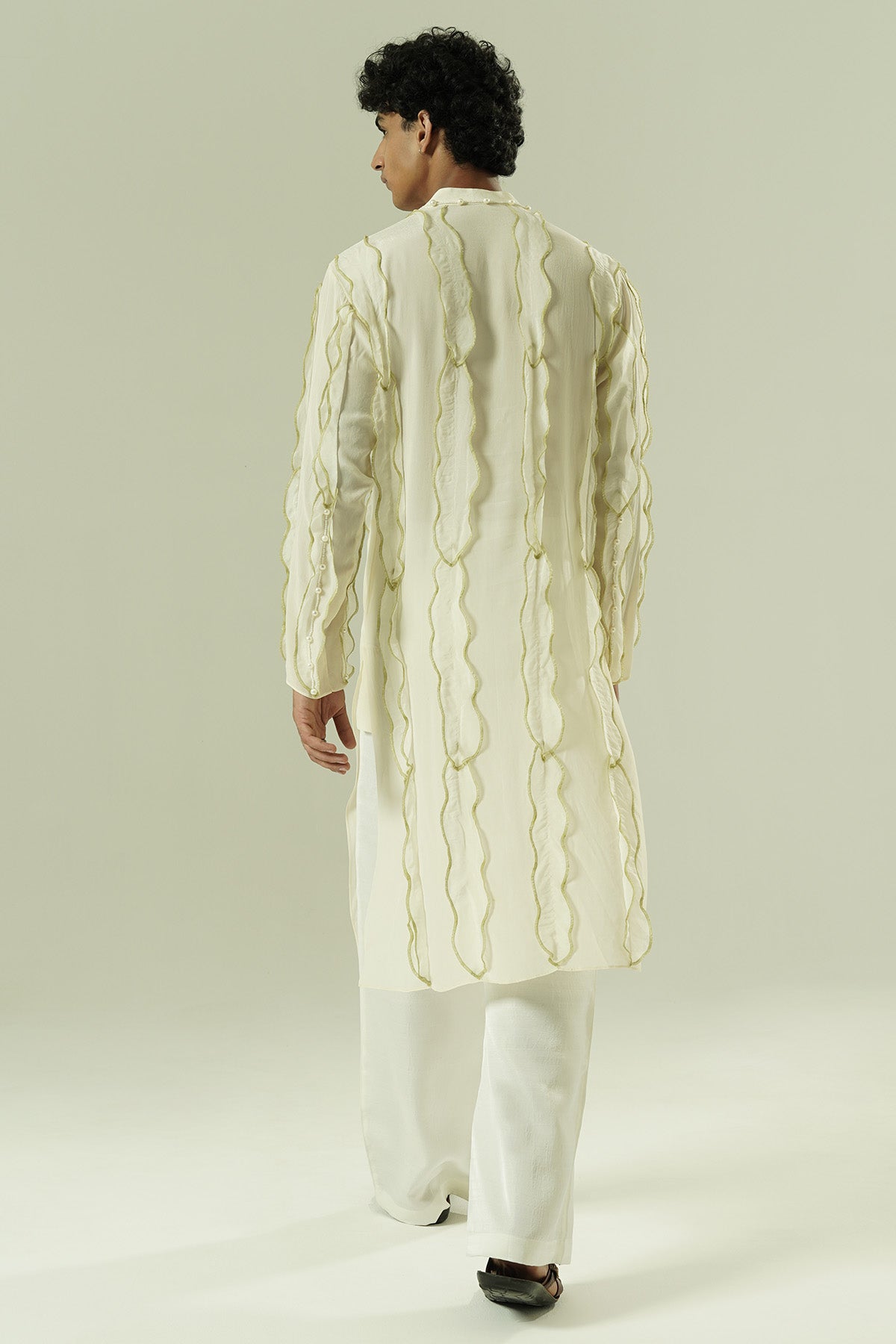 Ivory Leaflet Pearl Kurta Set