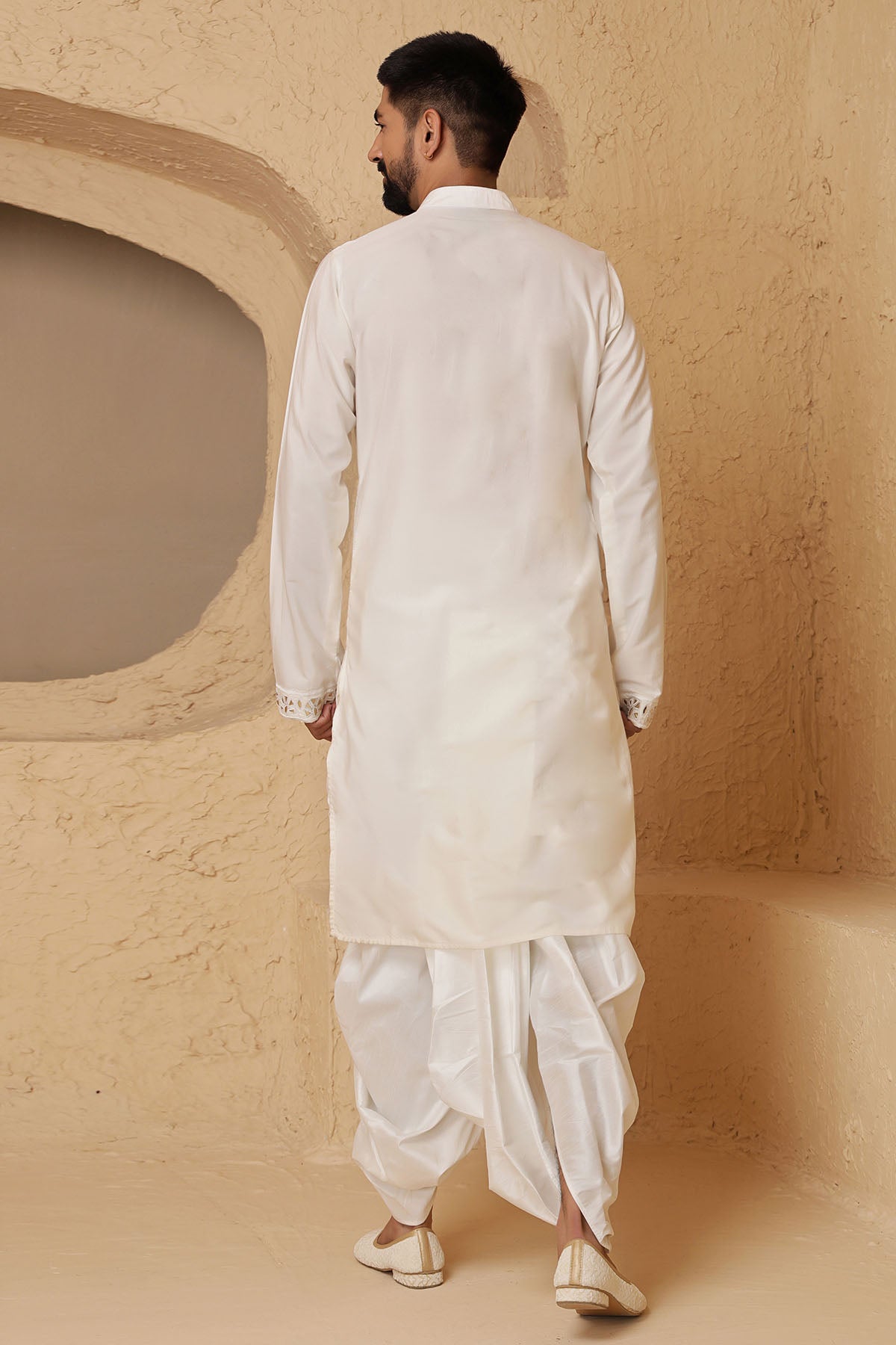 Ivory Leather Work Kurta Set