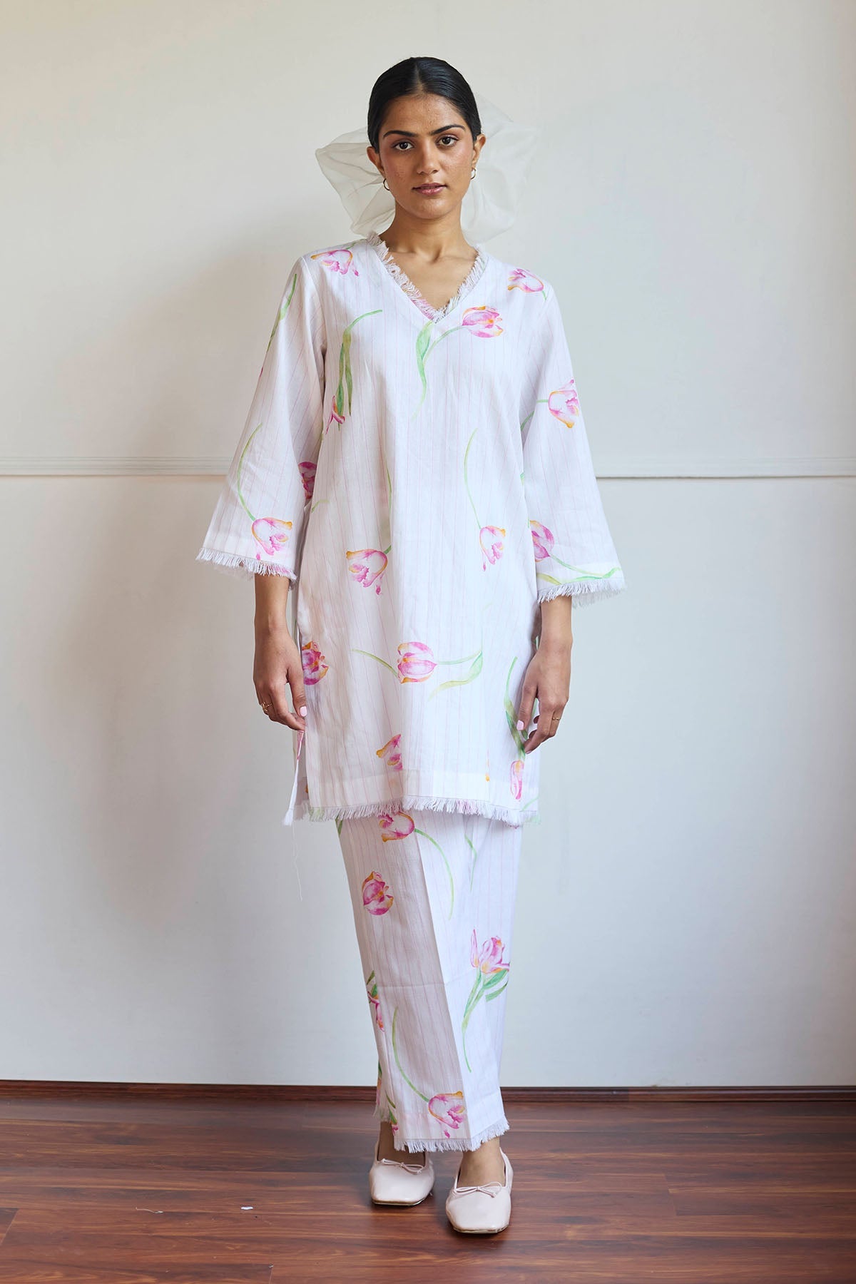 Buy Ivory Linen Cotton Co-ord Set by Juanita by Shubhda for women online at ScrollnShops