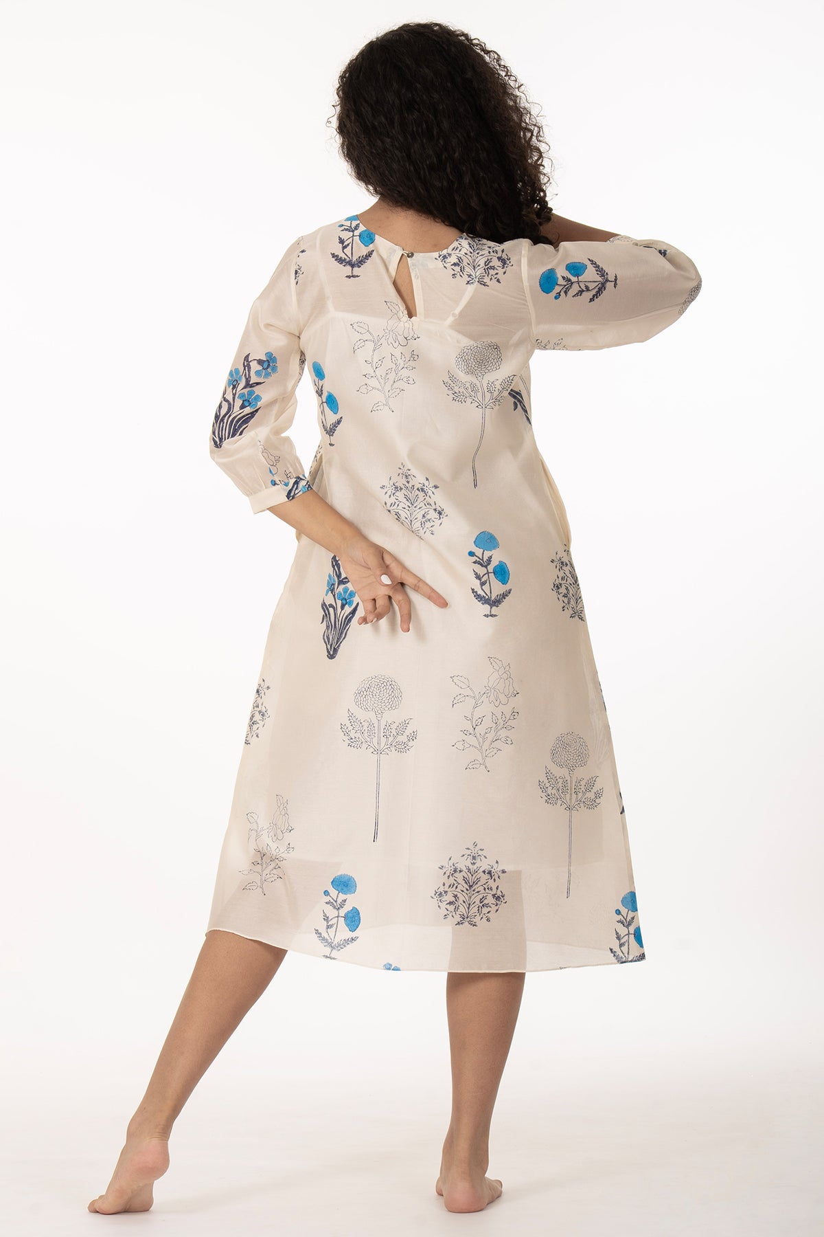 Ivory Moon Flower Midi Dress