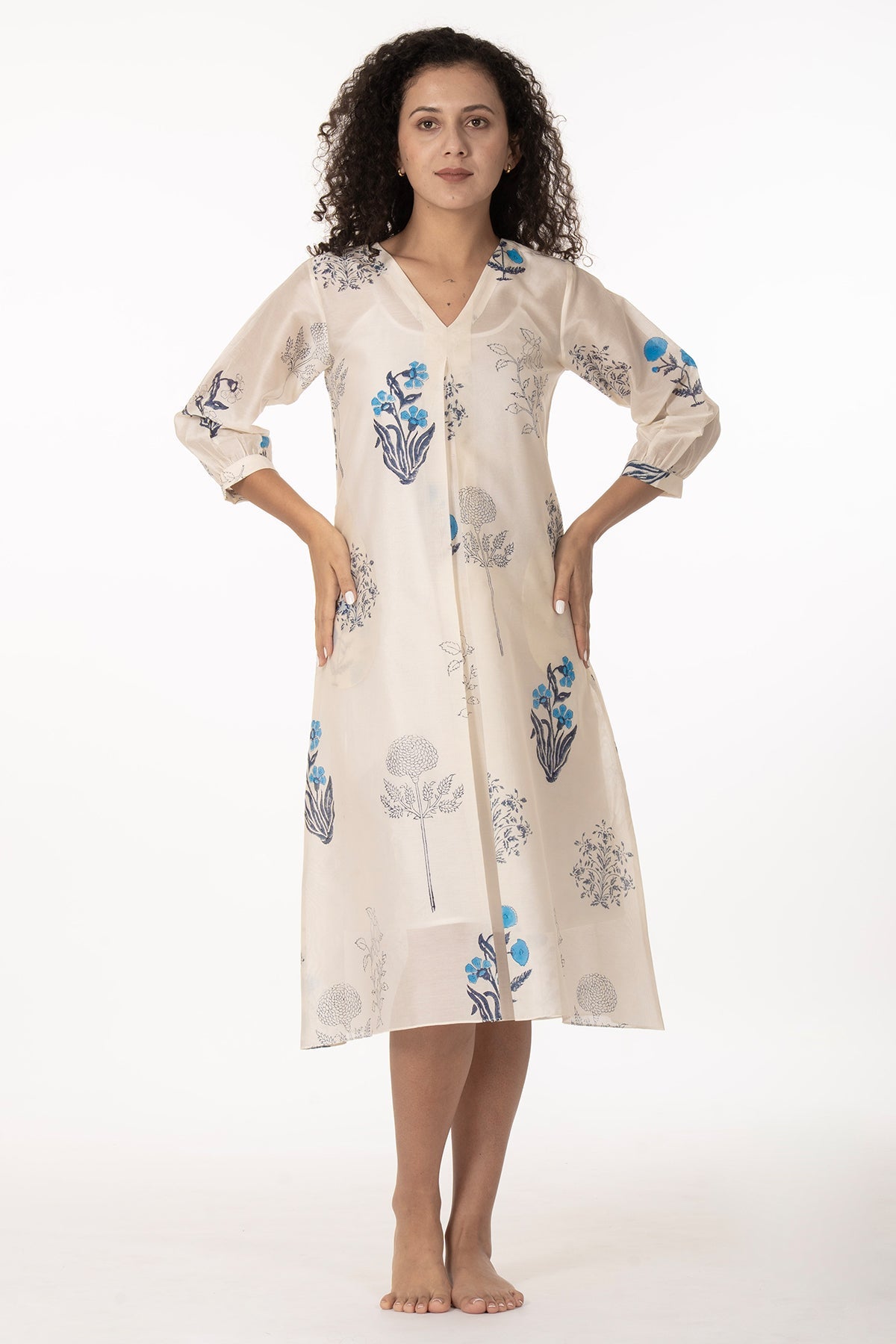Buy Ivory Moon Flower Midi Dress for women by Khat Clothing online available at scrollnshops