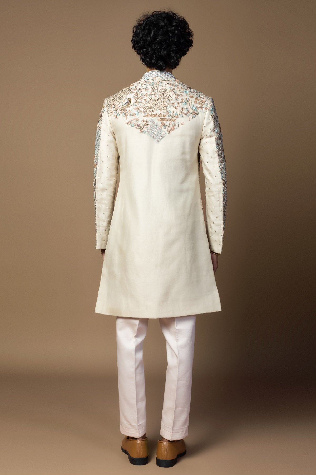 Ivory Moti Work Sherwani Set
