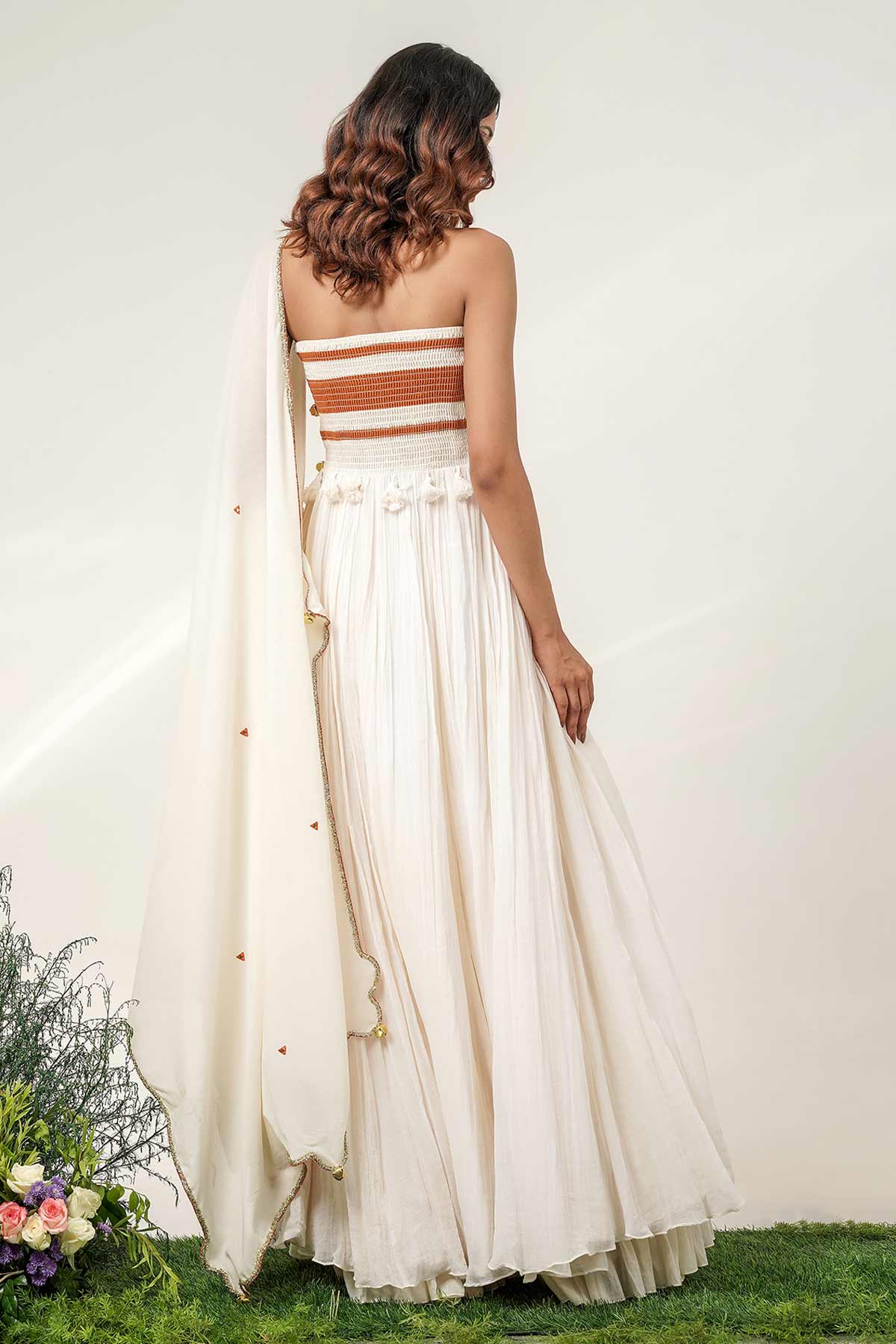 Ivory Mul Cotton Anarkali Set