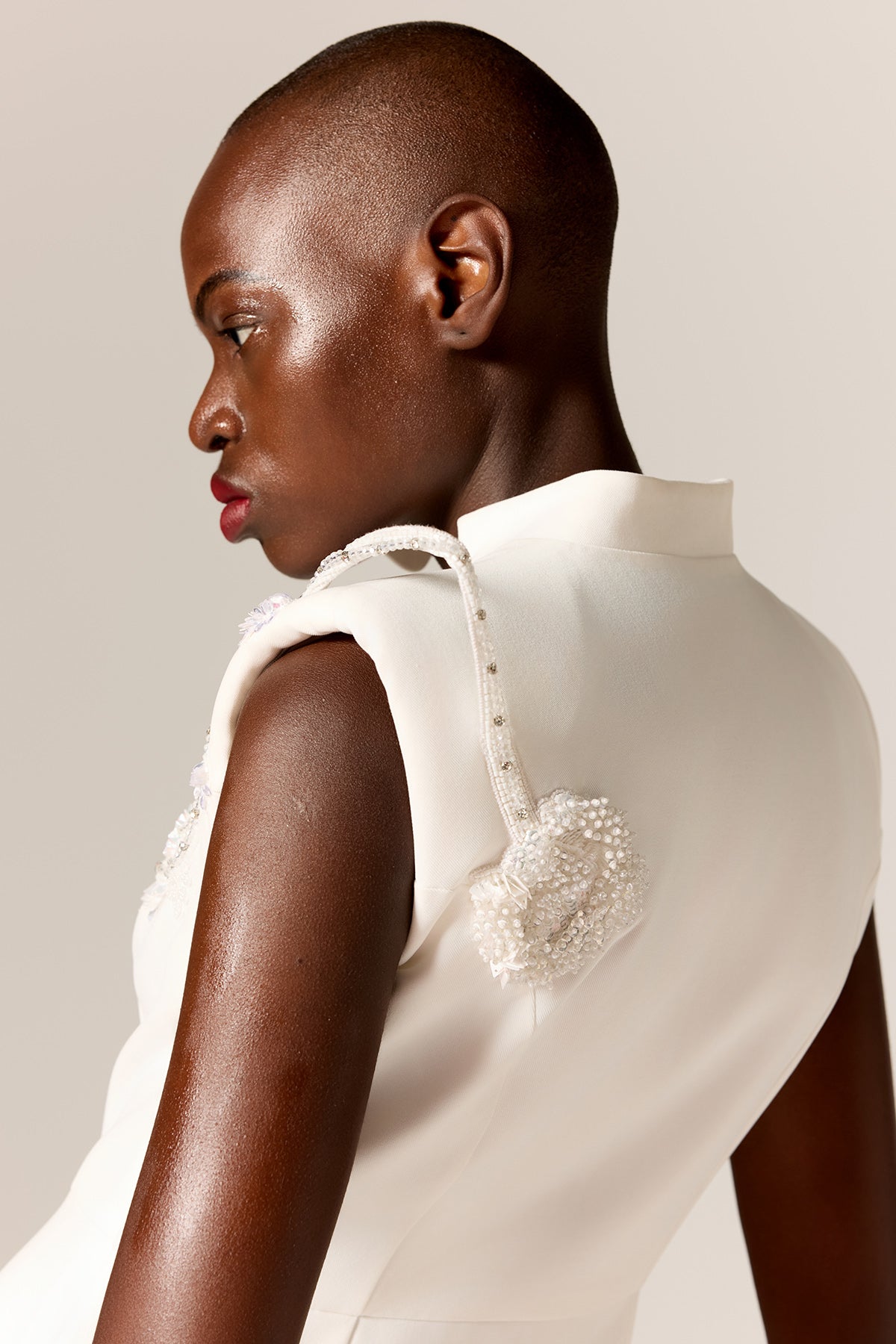 Ivory Overlap Blazer Mini Dress