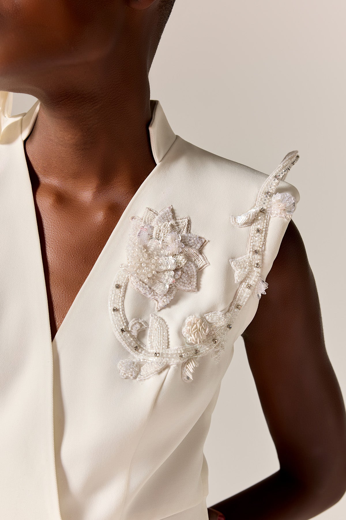 Ivory Overlap Blazer Mini Dress