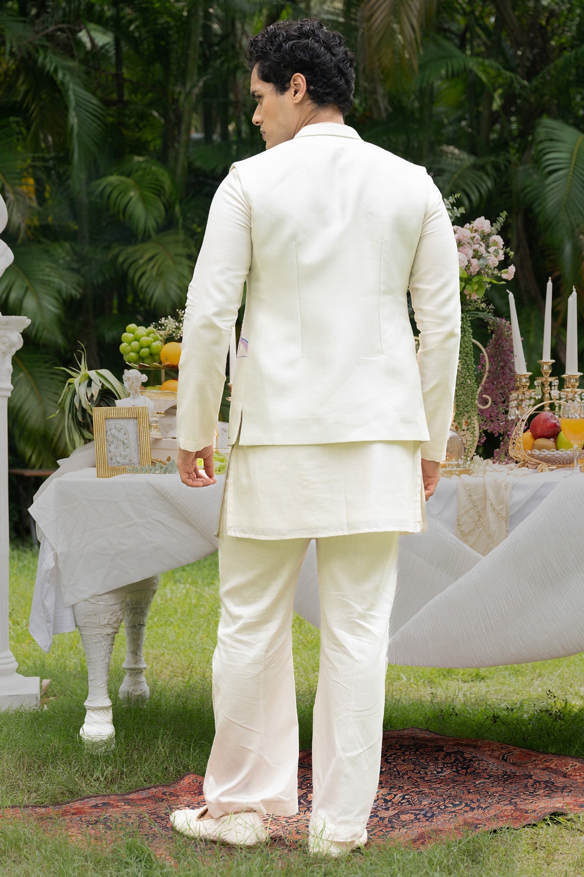 Ivory Painted Cutdana Kurta Set