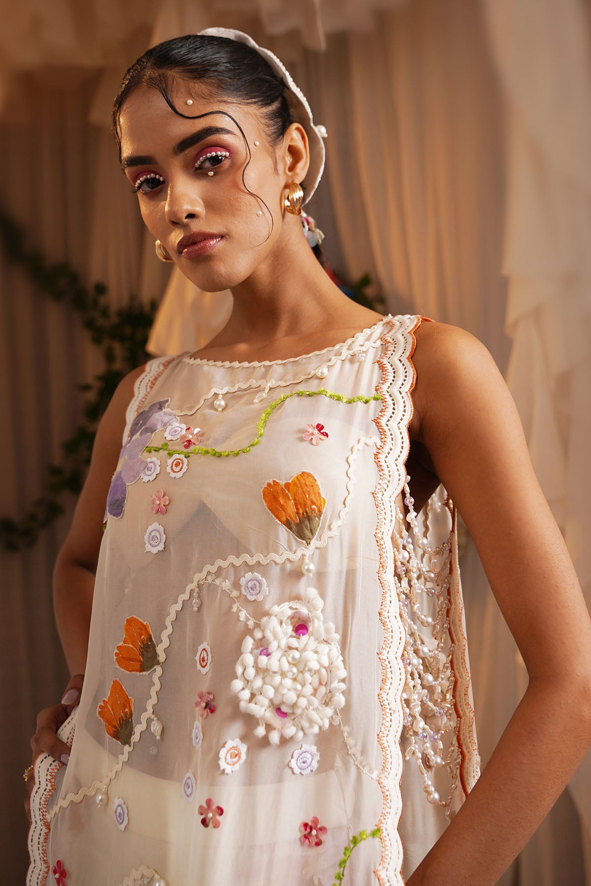 Ivory Patchwork Kurta & Pants