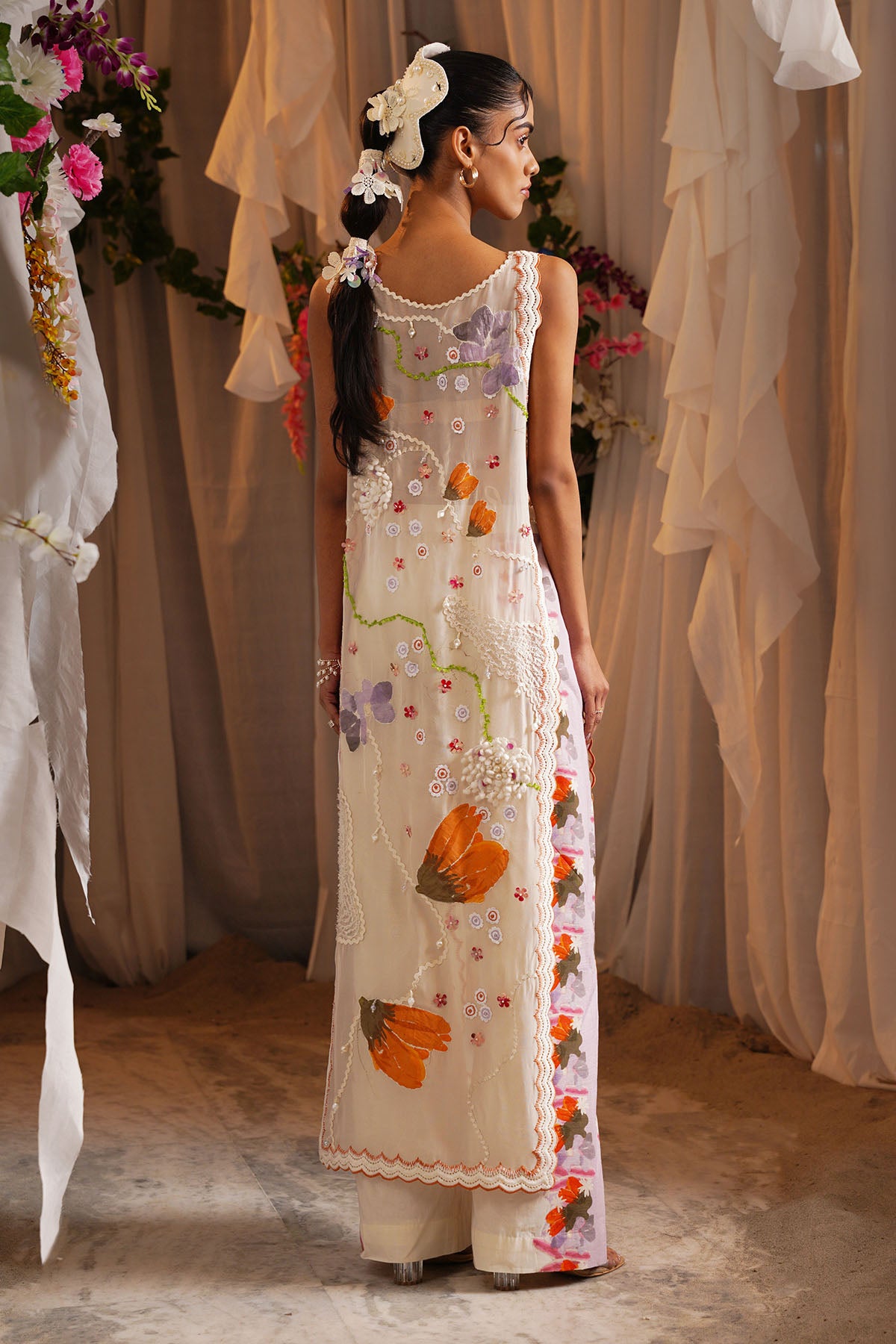 Ivory Patchwork Kurta & Pants