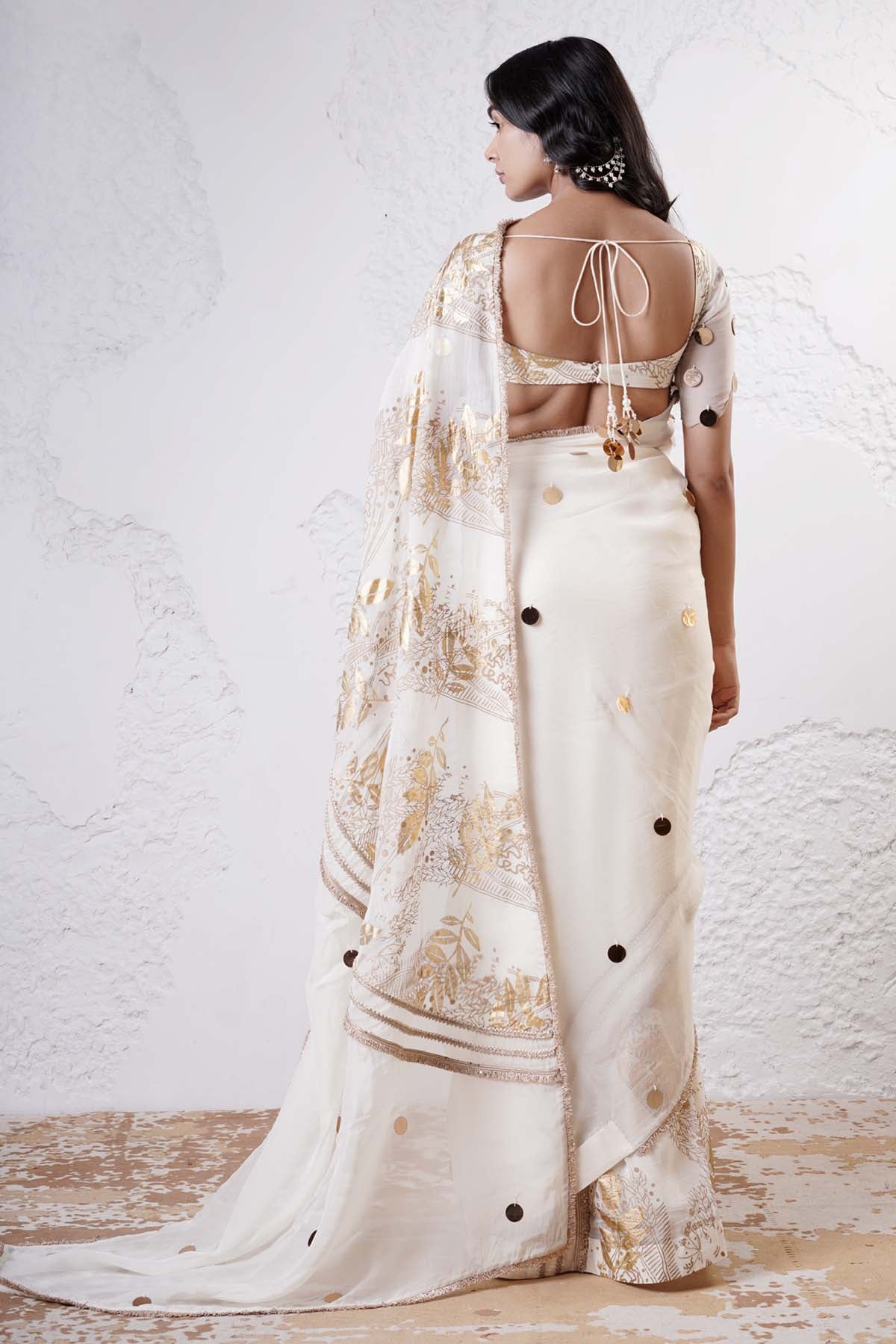 Ivory Patchwork Saree & Blouse