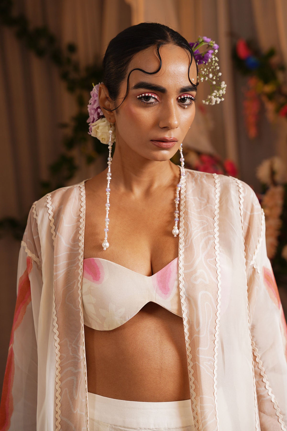 Ivory Patchwork Sharara Set