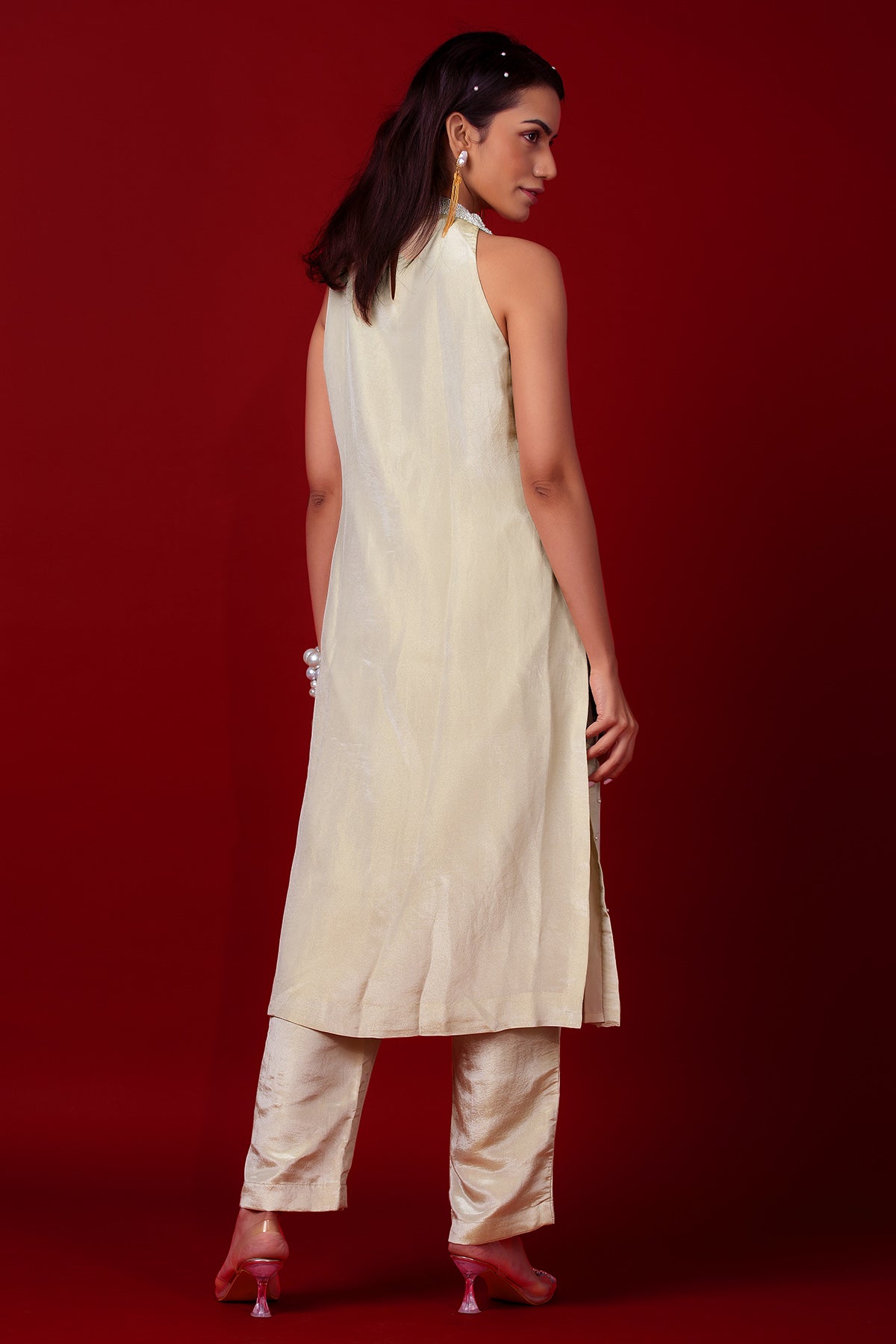 Ivory Pearl Pattern Tunic Set