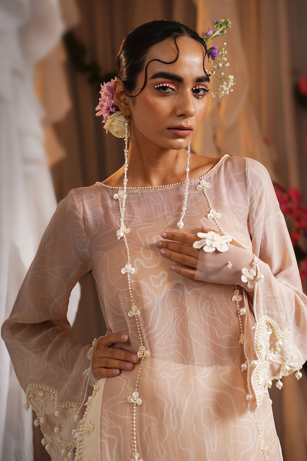 Ivory Pearl Work Kurta & Pants