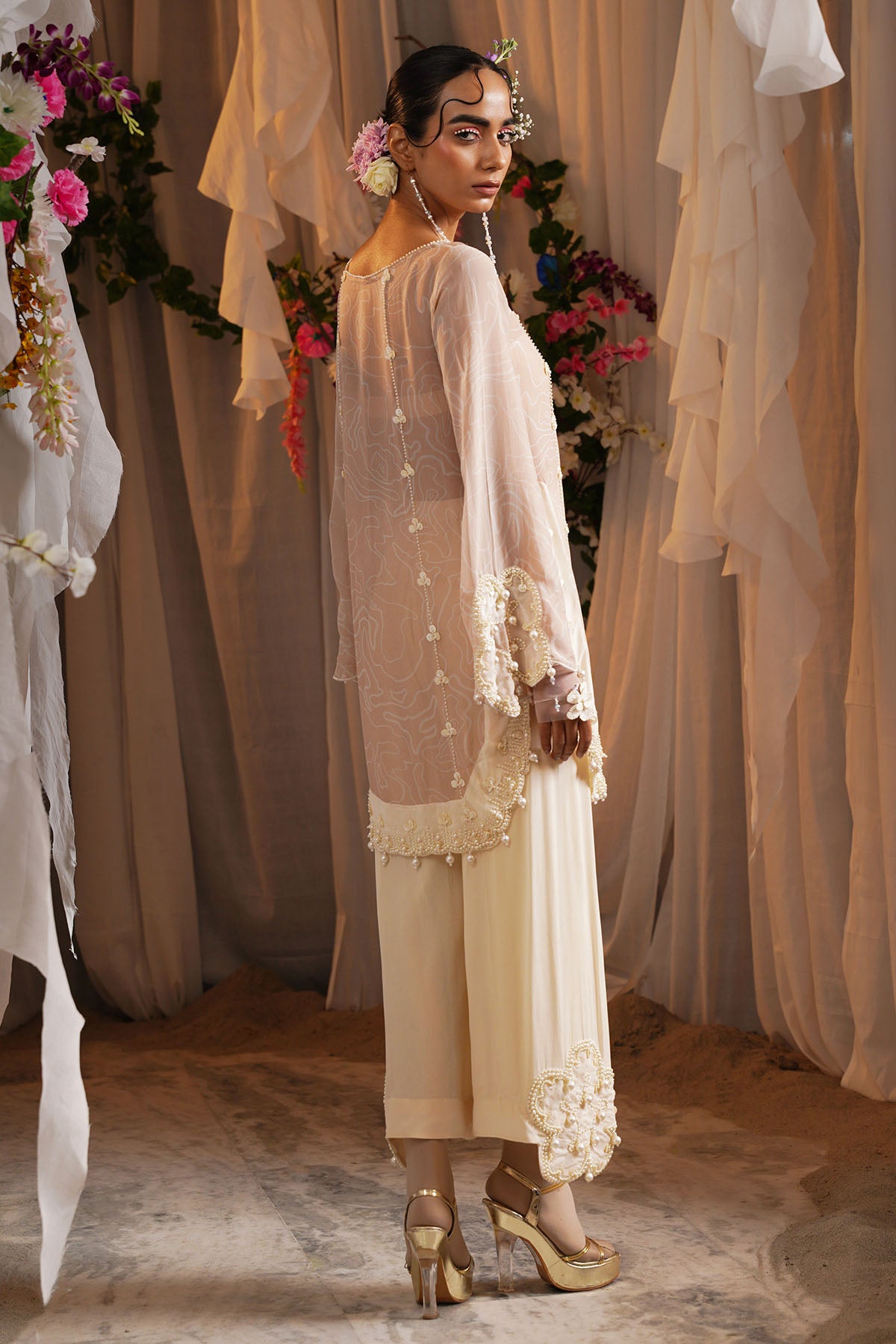 Ivory Pearl Work Kurta & Pants