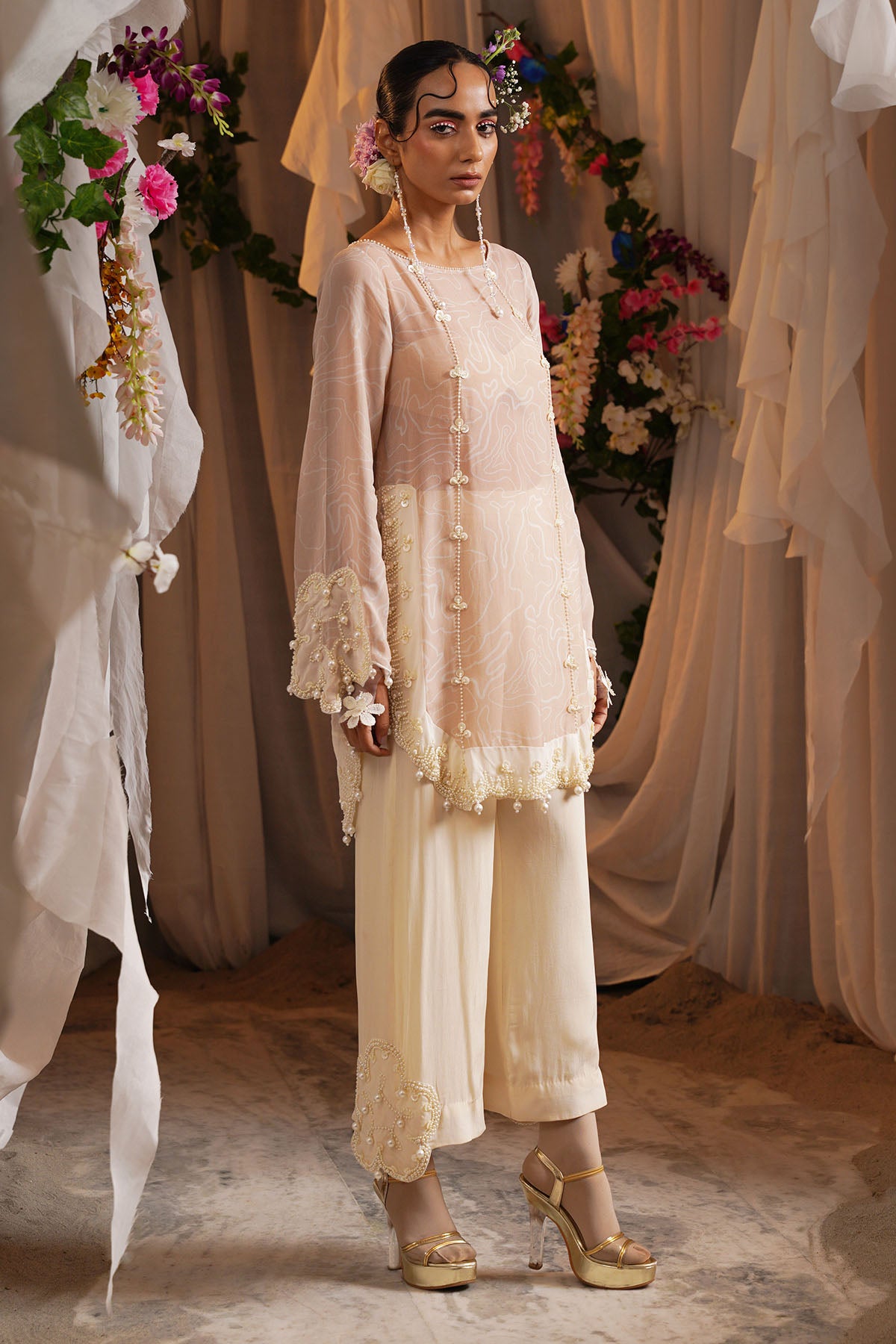 Ivory Pearl Work Kurta & Pants