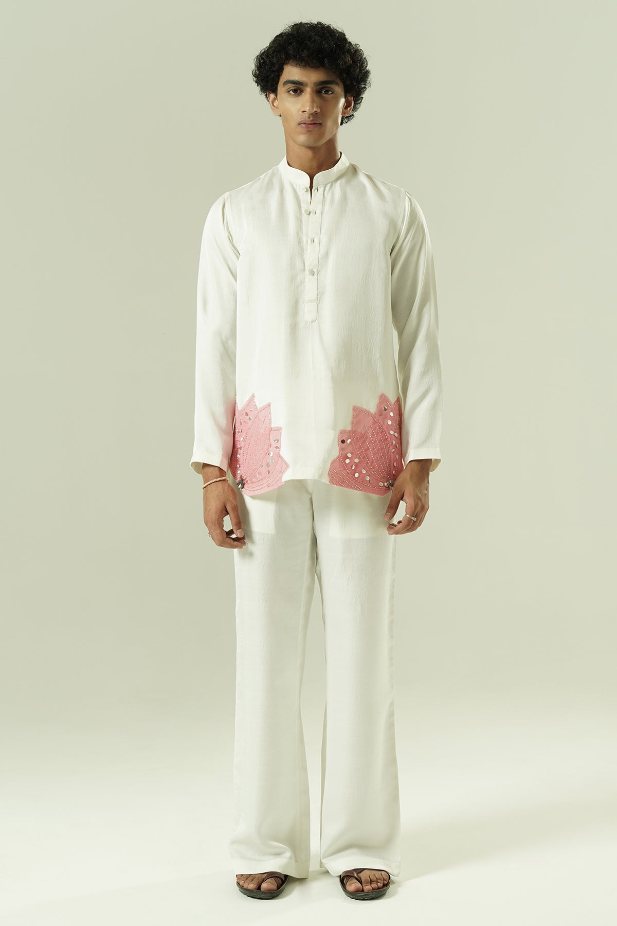 Buy Ivory & Pink Lilly Kurta Set for women by Shwetanga Designer online available at scrollnshops