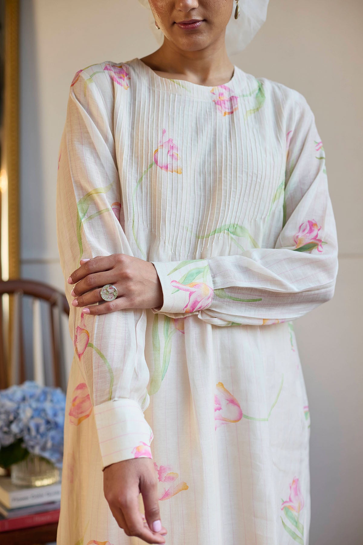 Ivory Pintuck Kurta & Pants