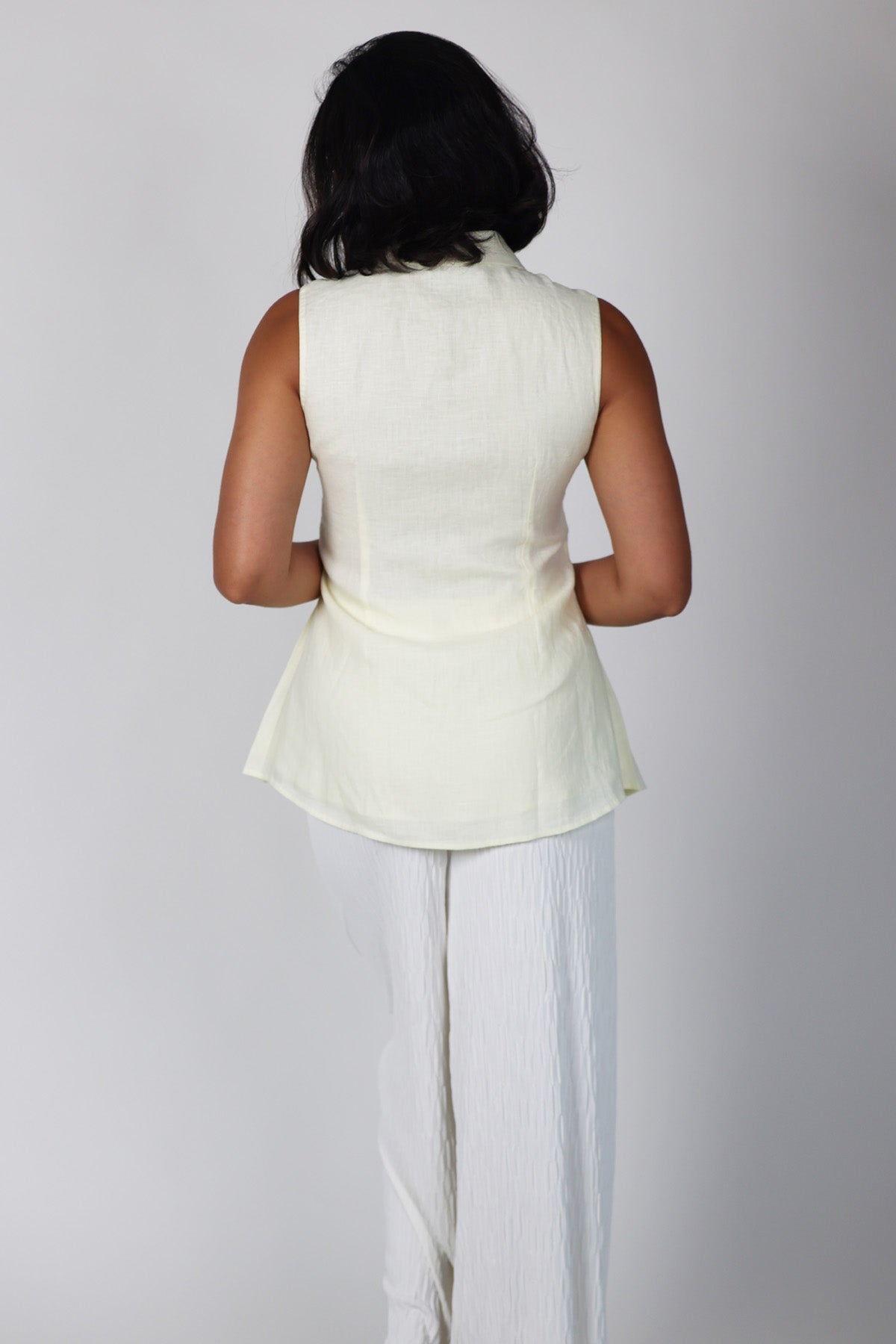 Ivory Pintuck Pleated Shirt