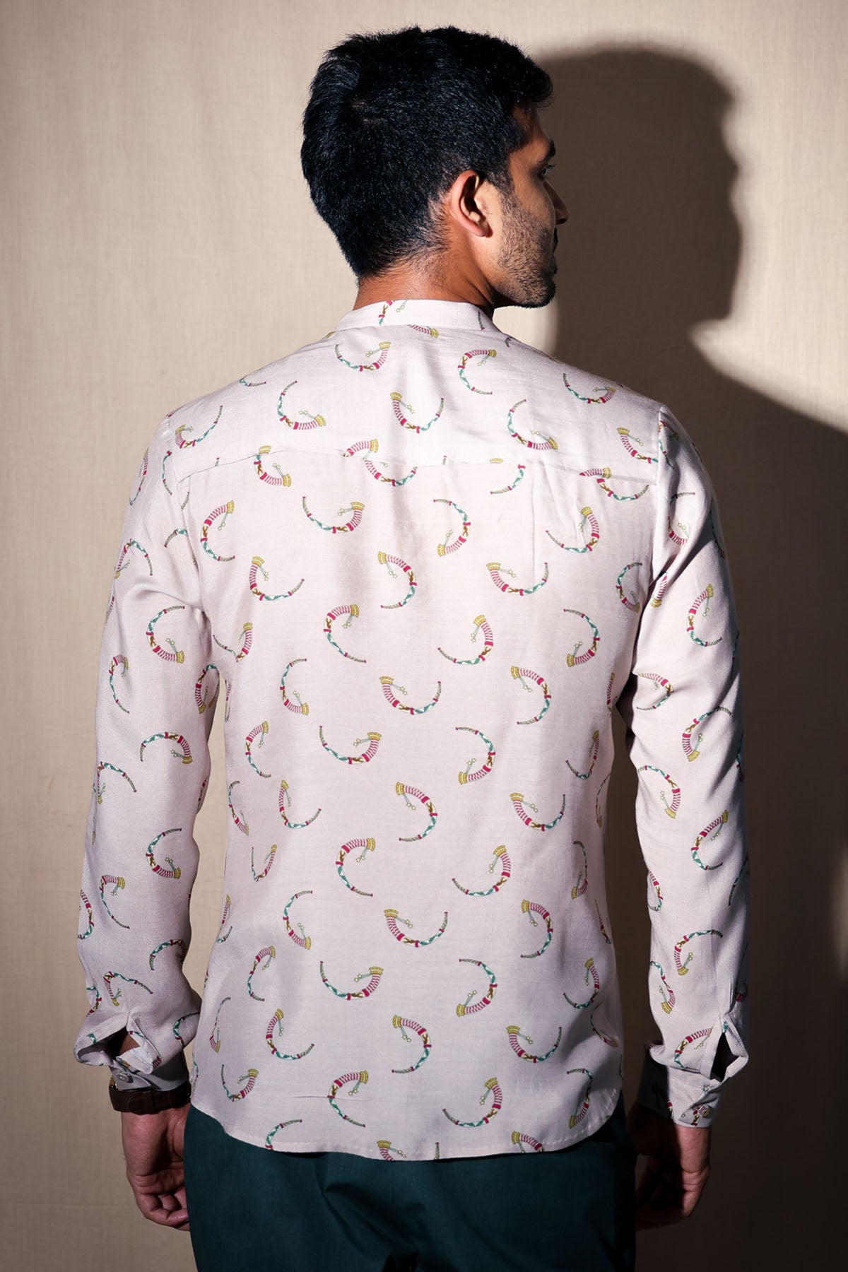 Ivory Pintuck Printed Shirt