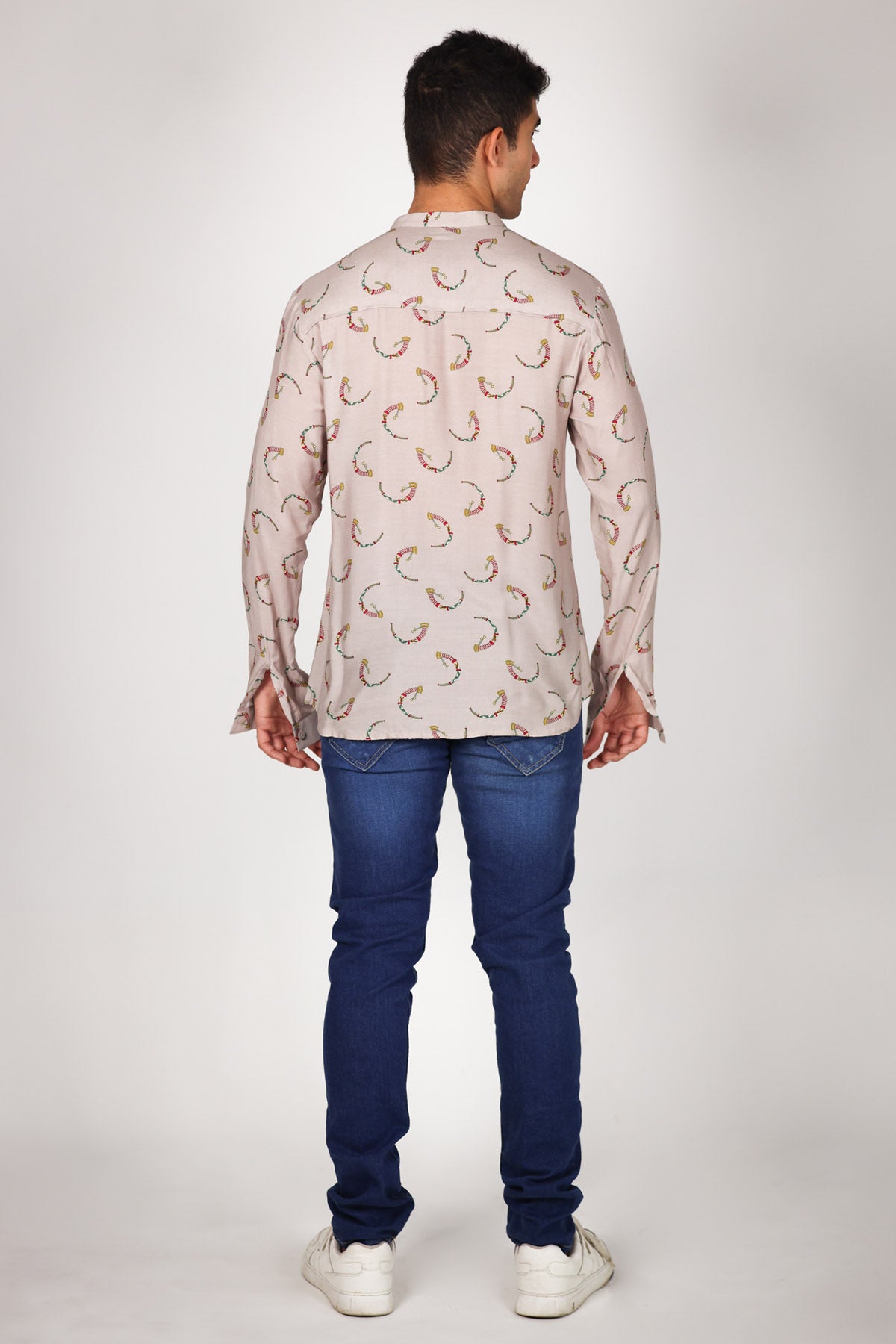 Ivory Pintuck Printed Shirt