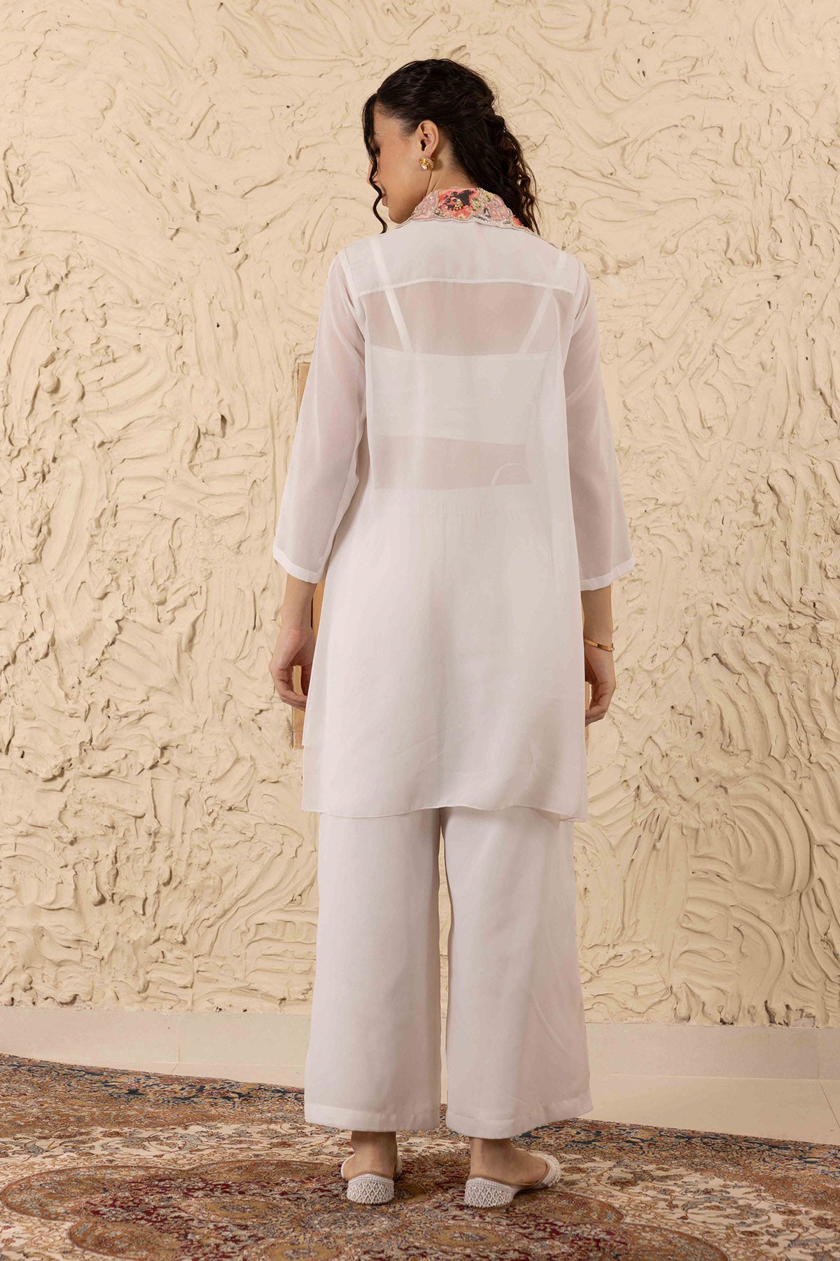 Ivory Printed Collar Co-ord Set