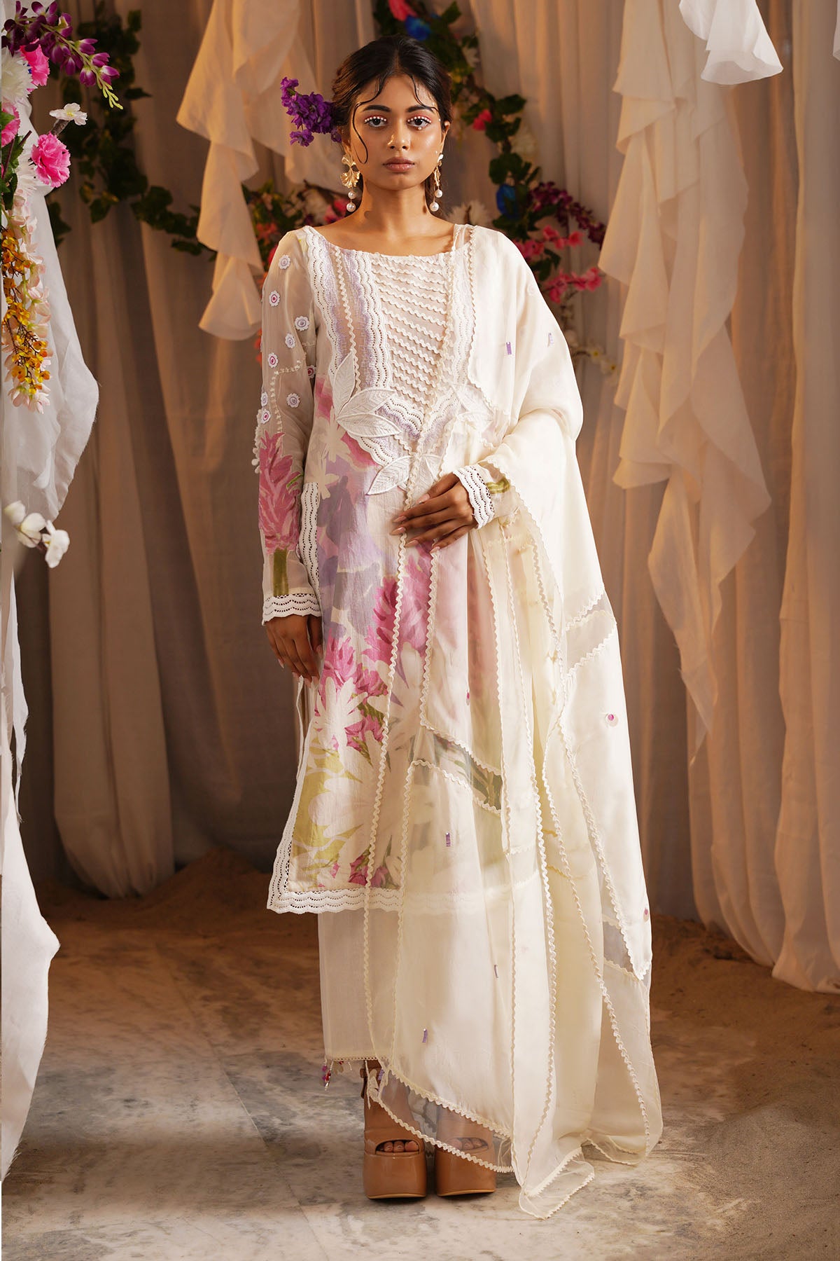 Ivory Printed Kurta & Pants