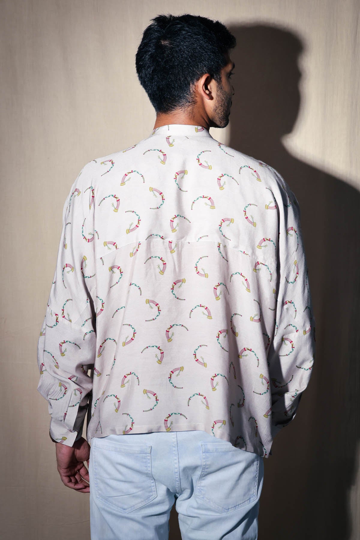 Ivory Printed Placket Shirt