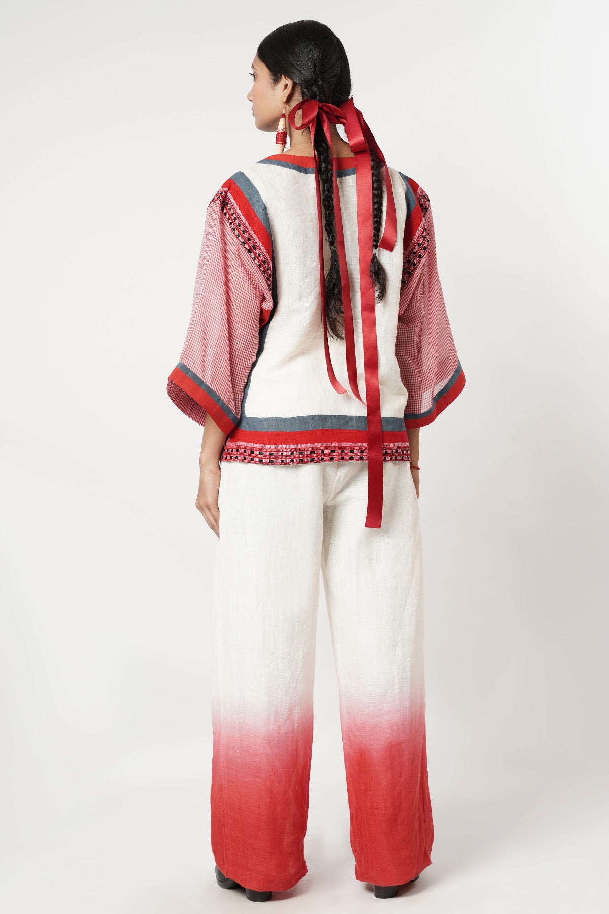 Ivory & Red Scarf Co-ord Set