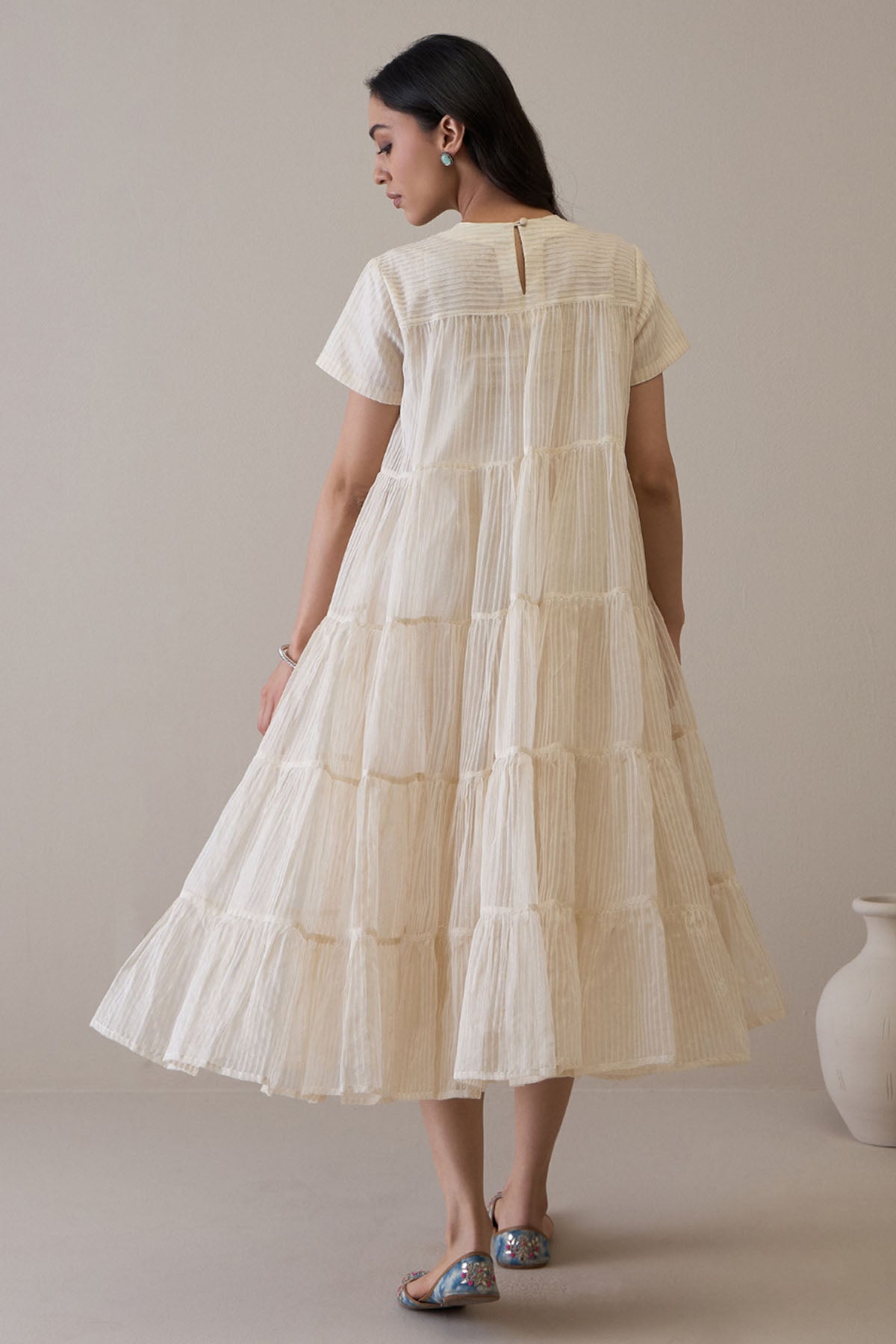 Ivory Resham Embroidered Dress