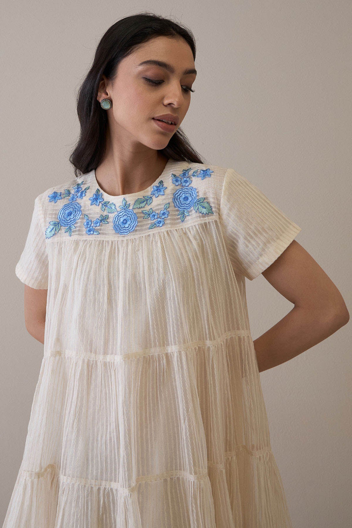 Ivory Resham Embroidered Dress