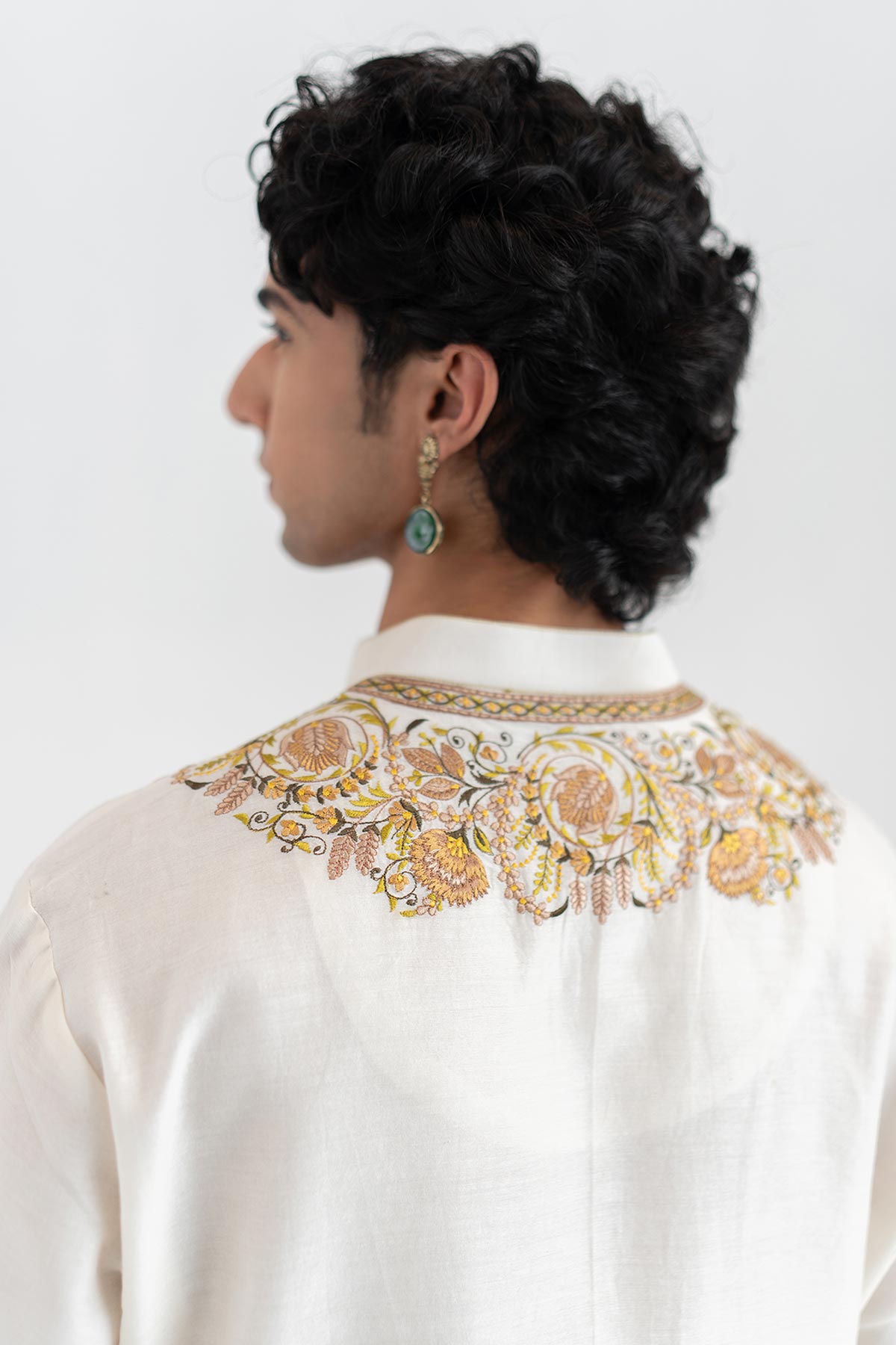 Ivory Resham Floral Kurta Pants