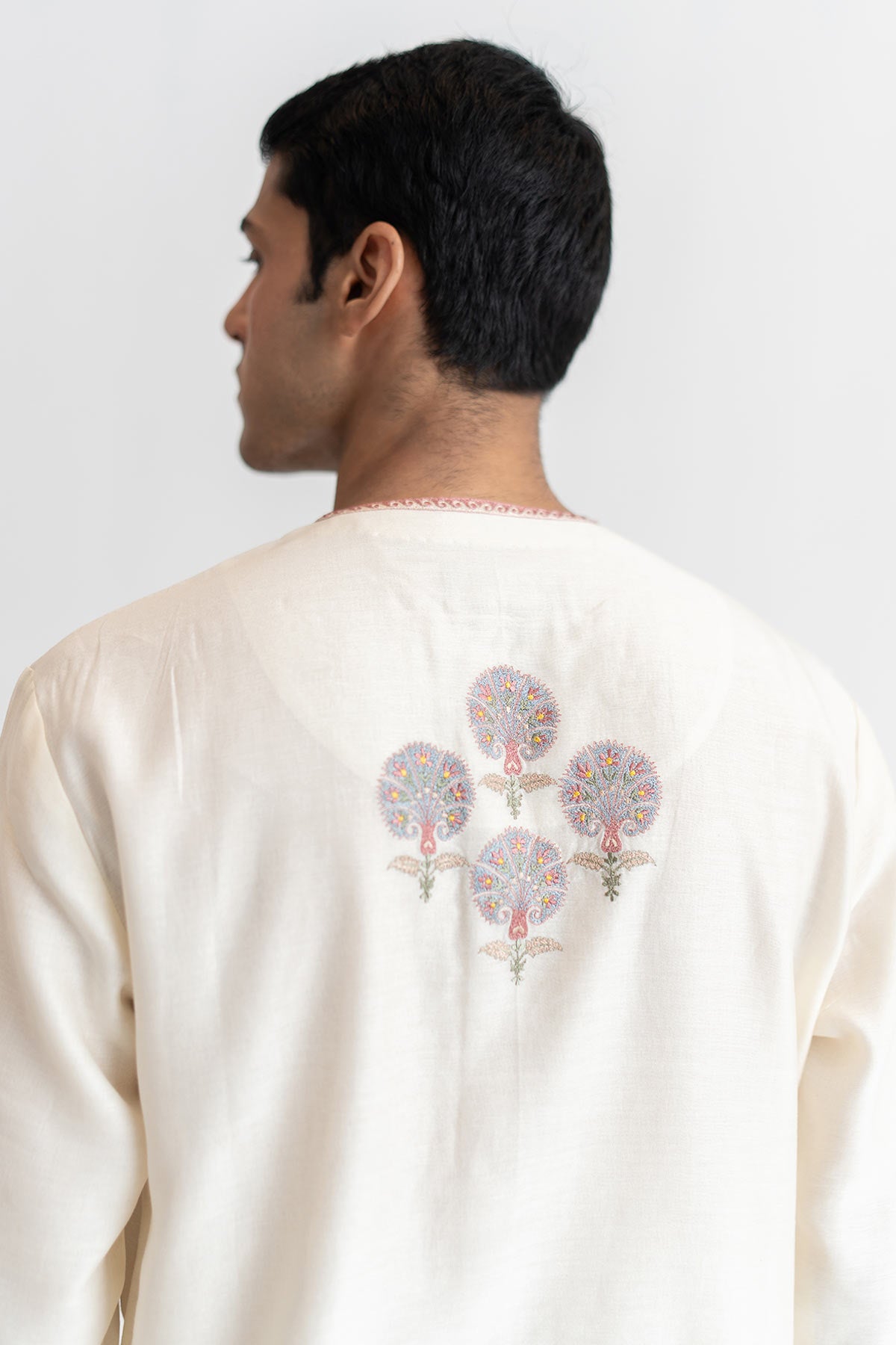 Ivory Resham Short Kurta & Pant